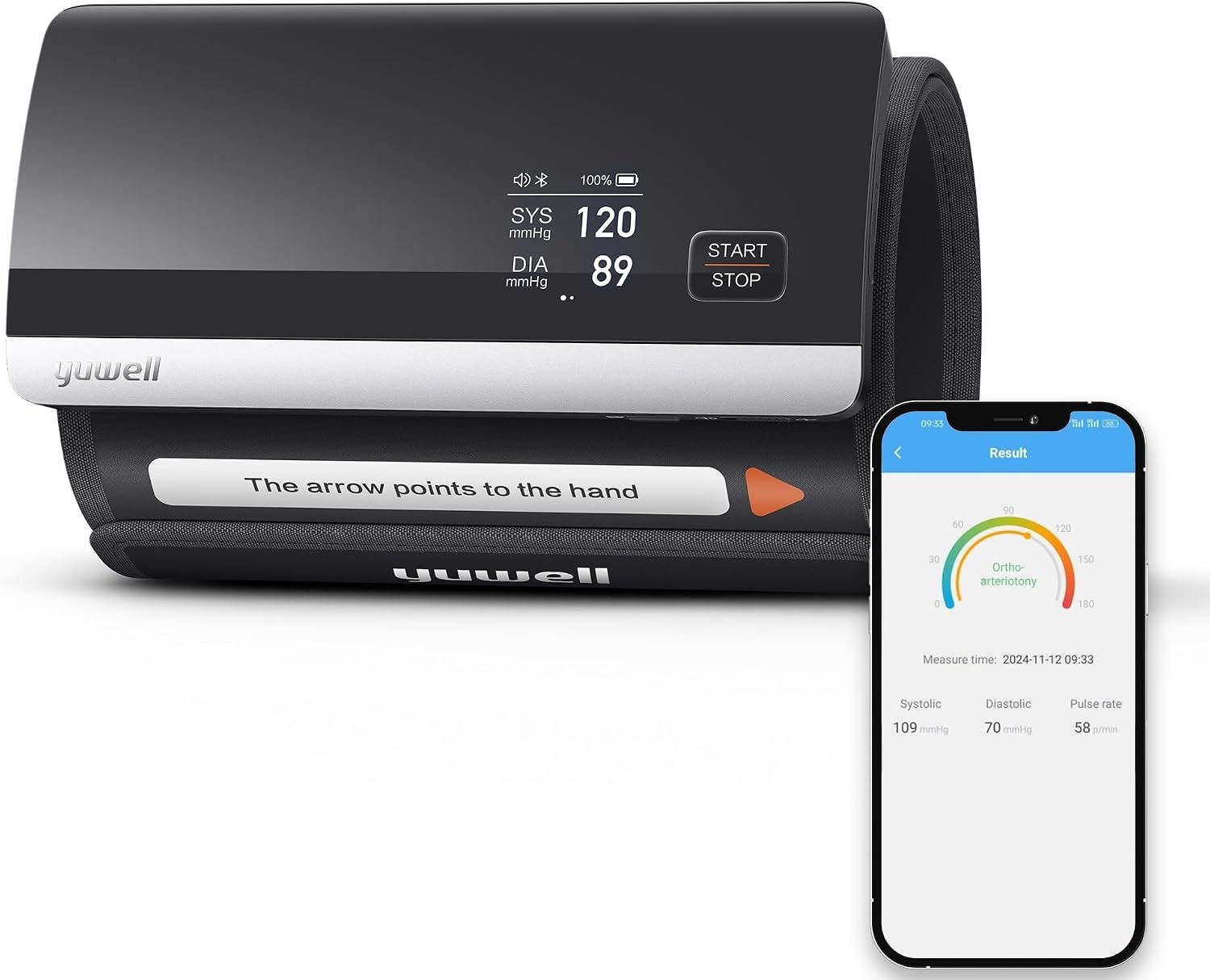 yuwell Wireless Upper Arm Blood Pressure Monitor for Home Use