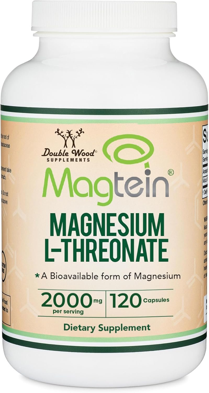Magnesium L-Threonate, Magtein, Clinically Studied, 2000mg, 120 Capsules