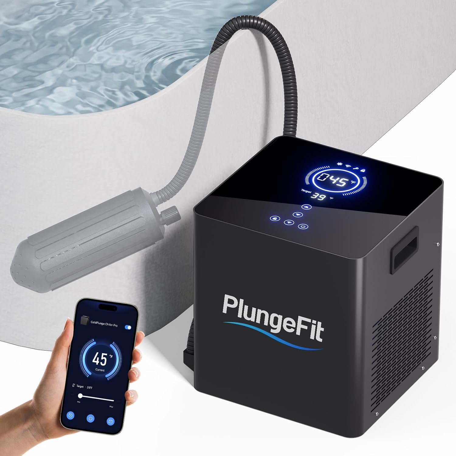 Cold Plunge Chiller Pro, 1/2 HP WiFi Drop-in Ice Bath Chiller for Any Tub