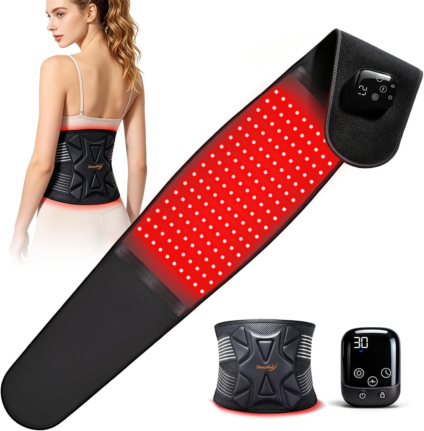 Red Light Therapy Belt for Body, 5000mAh 140 Triple Chip Infrared Belt