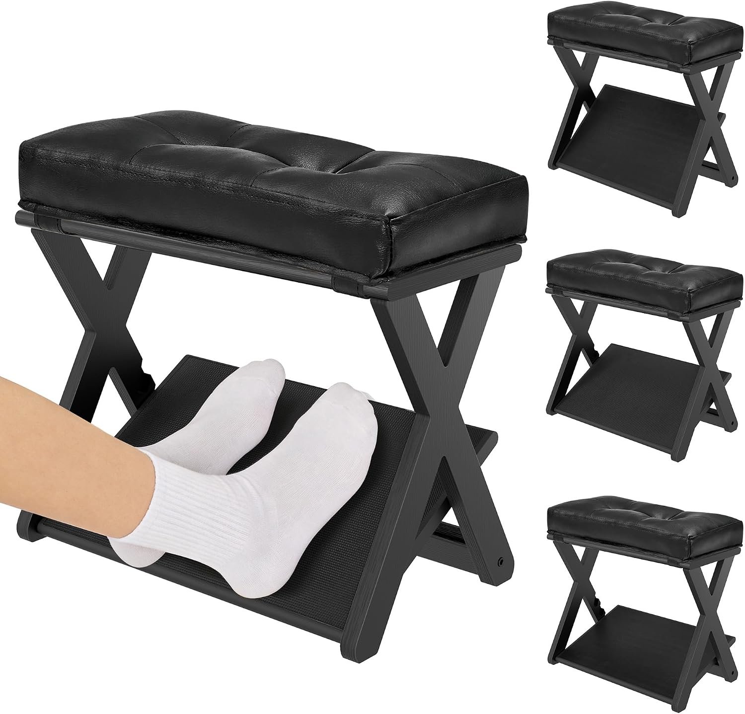 Adjustable Foot Rest Under Desk at Work, Wooden Footrest