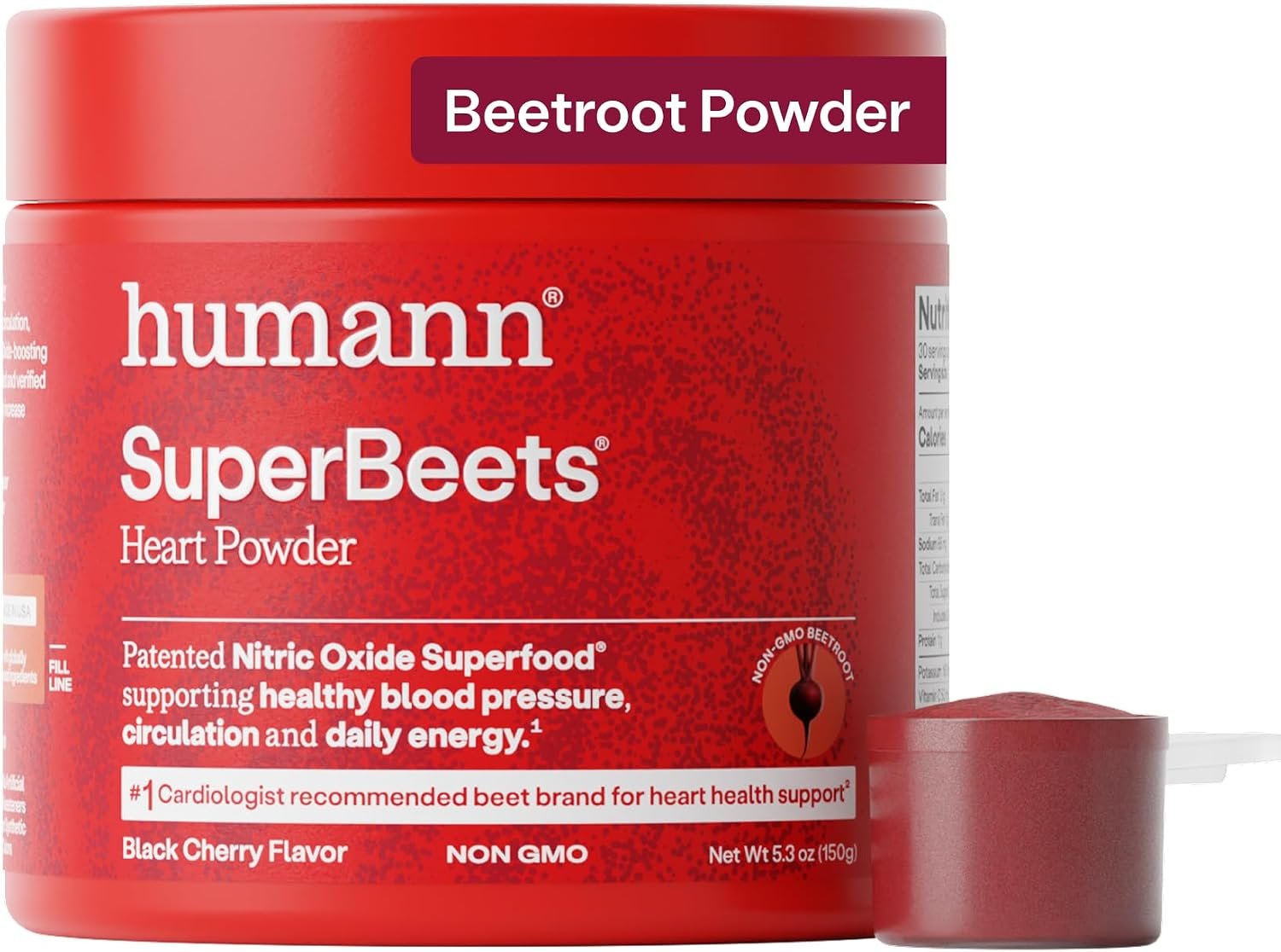 Humann SuperBeets Beet Root Powder, Black Cherry Flavor, 30 Servings