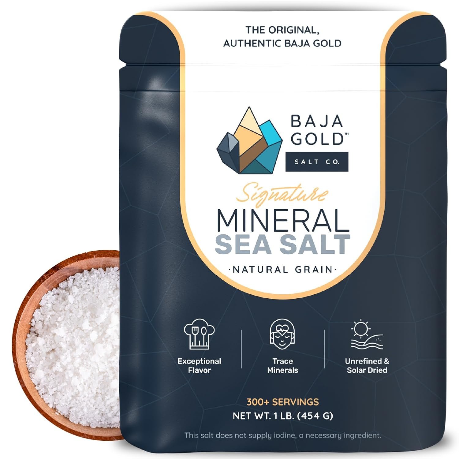 Baja Gold Signature Mineral Sea Salt, Gary Brecka Choice, Natural Grain 1lb