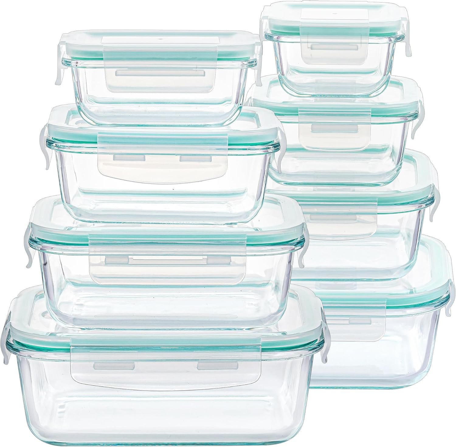 Vtopmart 8 Pack Glass Food Storage Containers with Airtight Lids