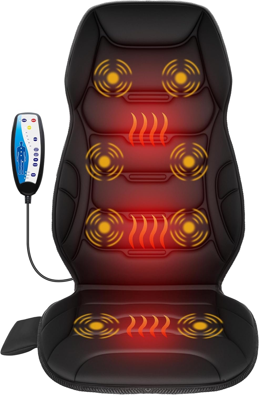 COMFIER Back Massager with Heat, Vibration Massage Chair Pad with 8 Motors
