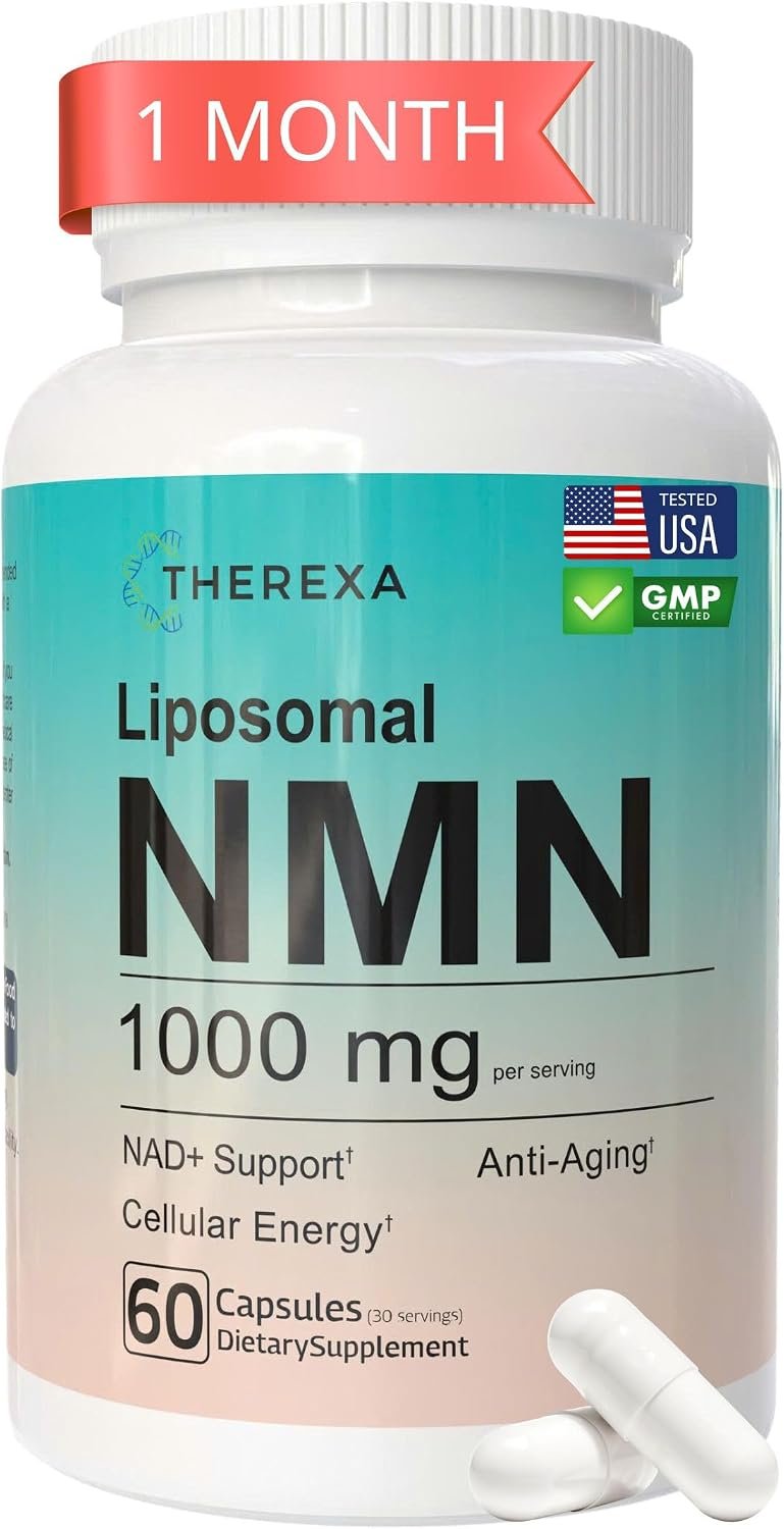 NMN Supplement 1000mg Pure – Liposomal NMN for NAD+ Supplement, Tested in USA, 60 Capsules