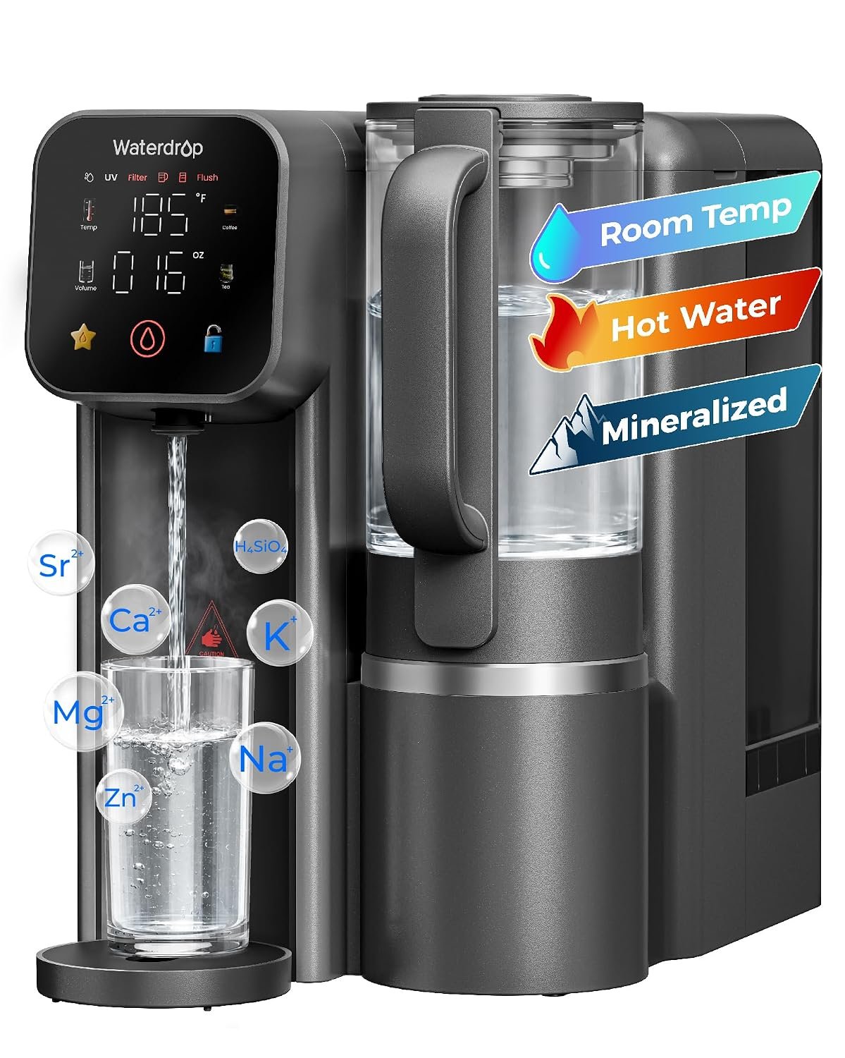 Waterdrop M6HG Instant Hot Countertop RO Water Filter, [ Mineral Added ]