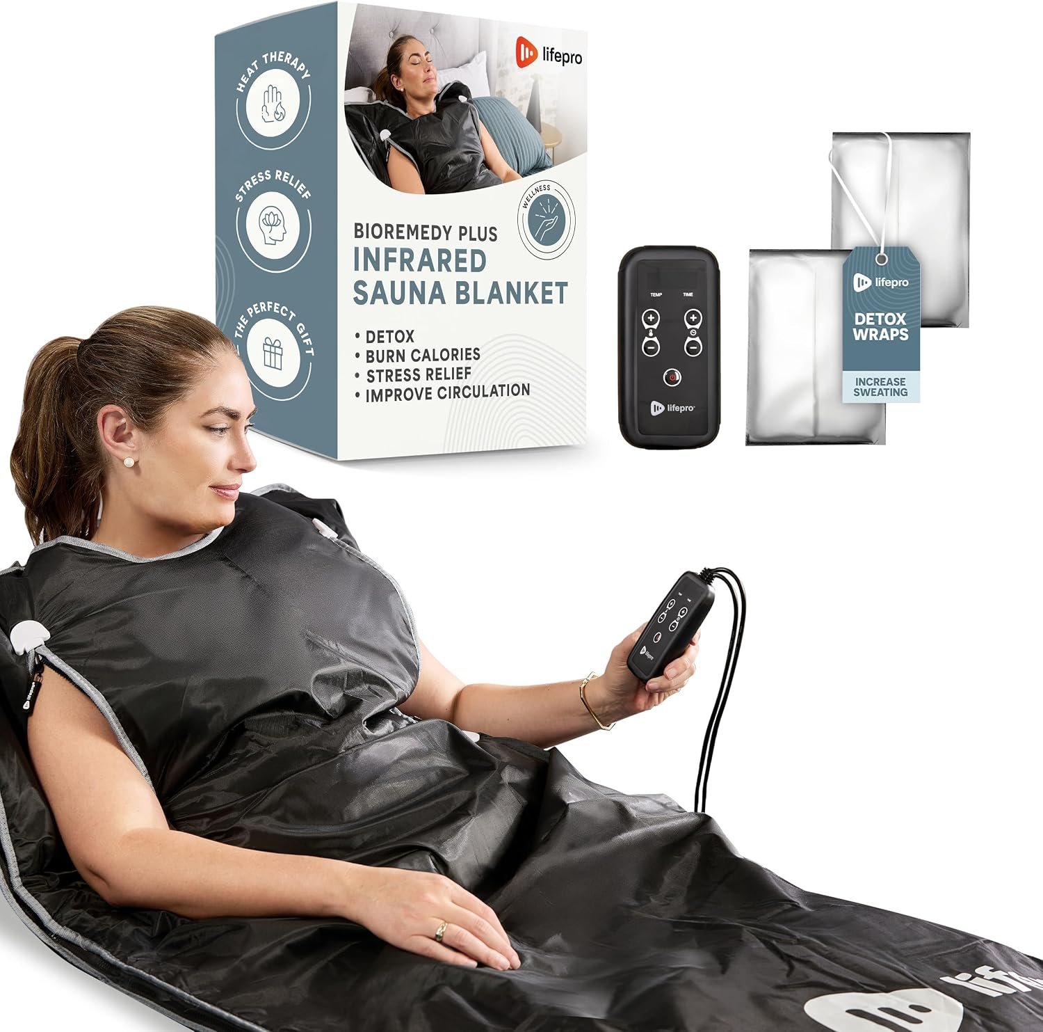 Lifepro BioRemedy Infrared Sauna Blanket for Home Relaxation Detox