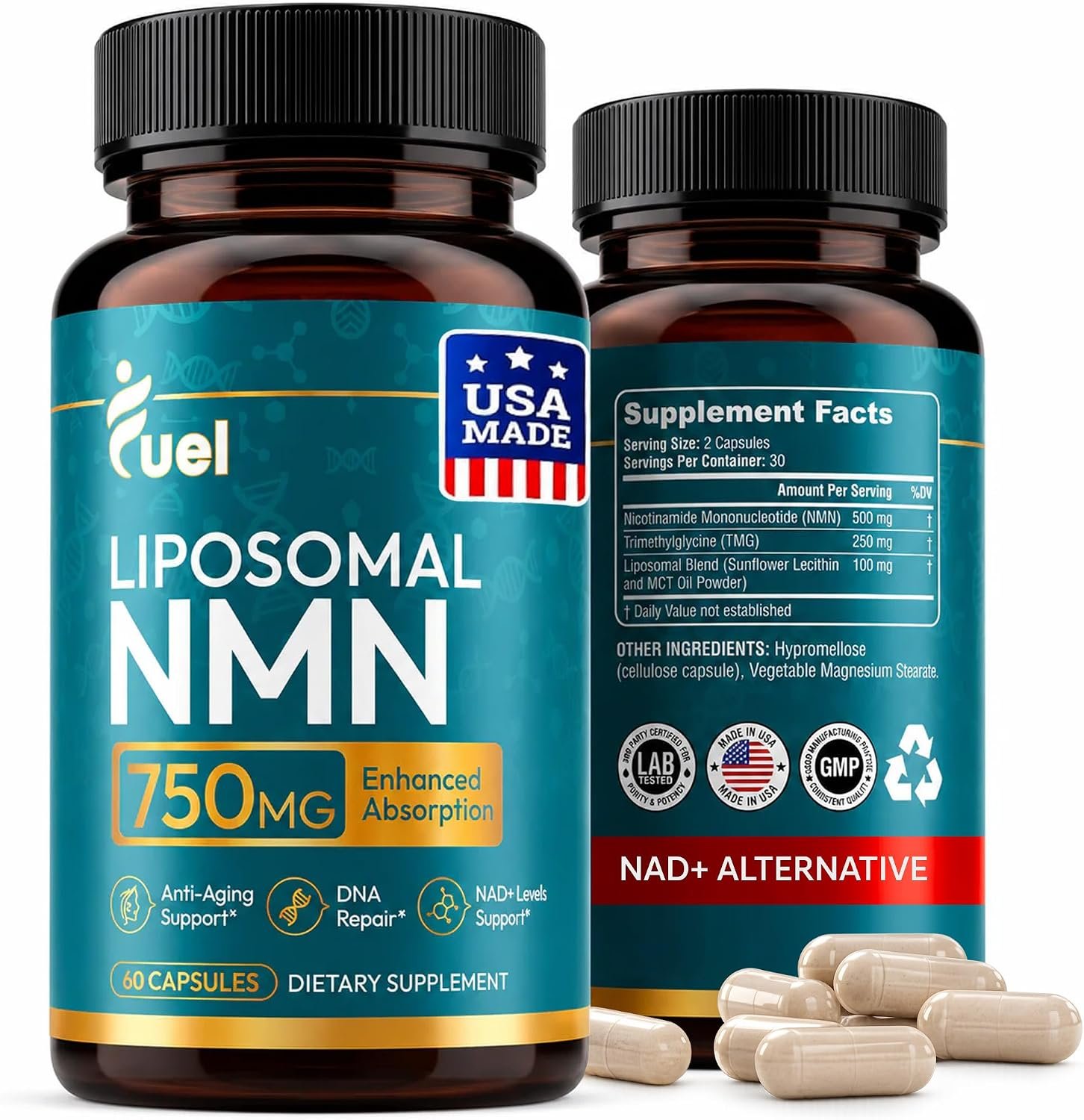 Fuel Liposomal NMN 750mg per Serving (500mg NMN + 250mg TMG)