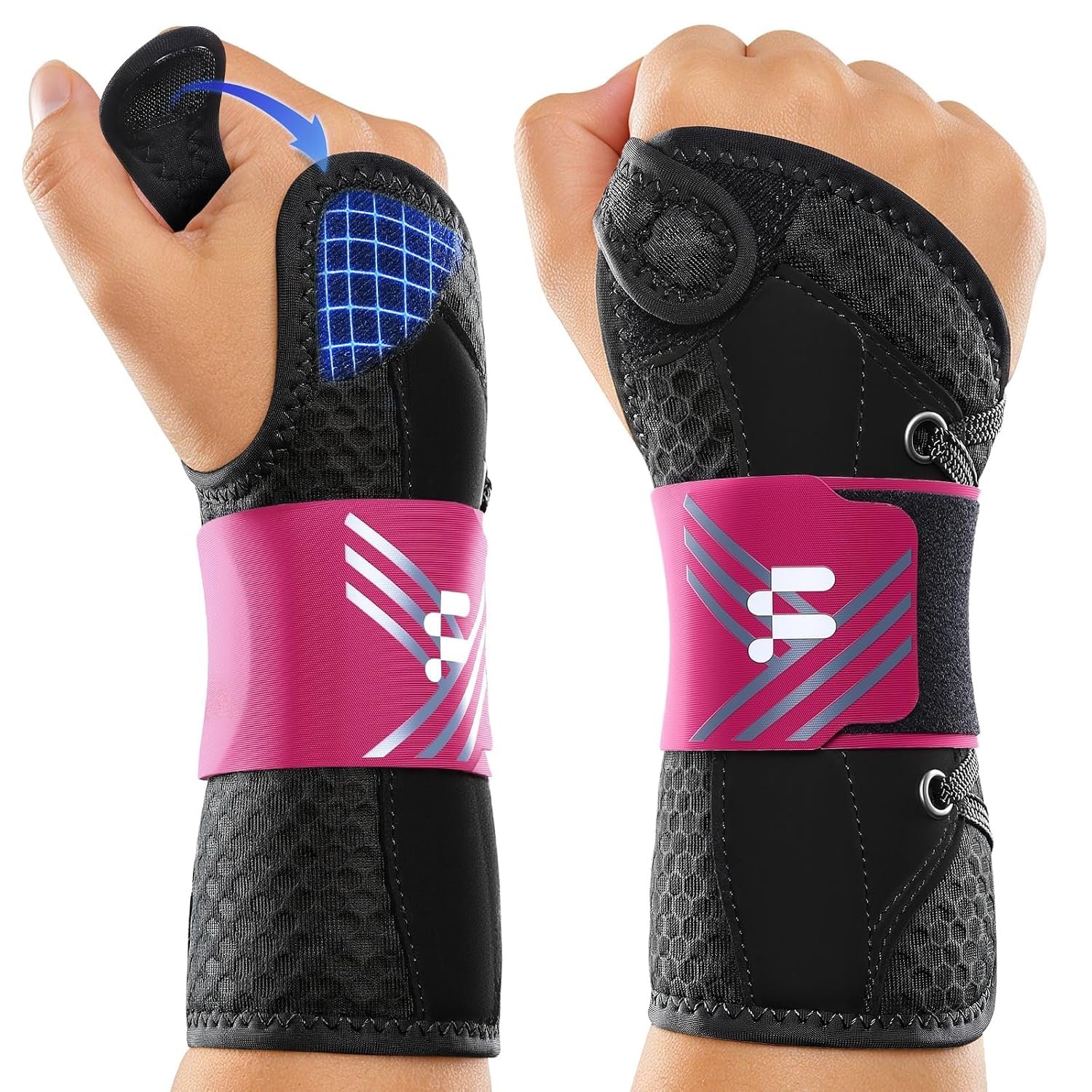 Quick Adjust Carpal Tunnel Wrist Brace, Open Thumb Opening for All-Day Wear