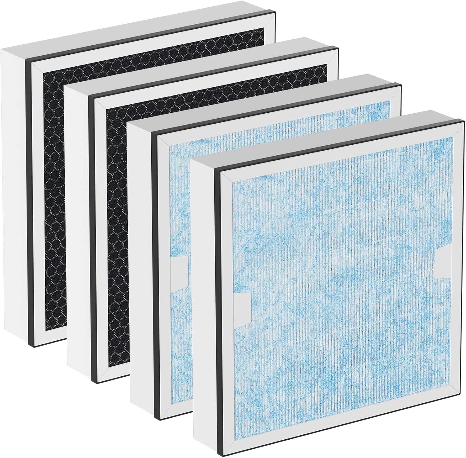 HEPA & Activated Carbon Filter Replacement Set Compatible with AlorAir CleanShield HEPA 550 Air Scrubber (Pack of 4)