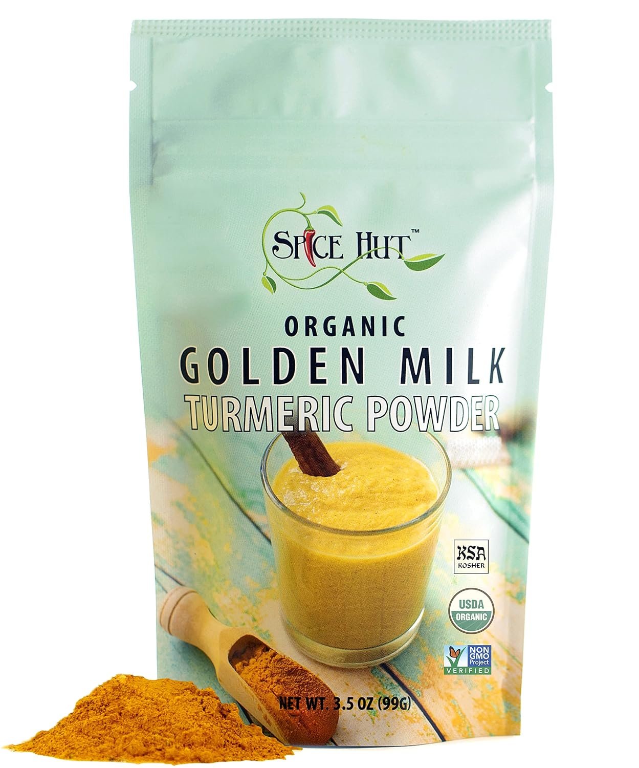 Organic Golden Milk Turmeric Powder with Ginger – All Natural, No Added Sugar, Great for Golden Milk Lattes, 3.5 oz, The Spice Hut
