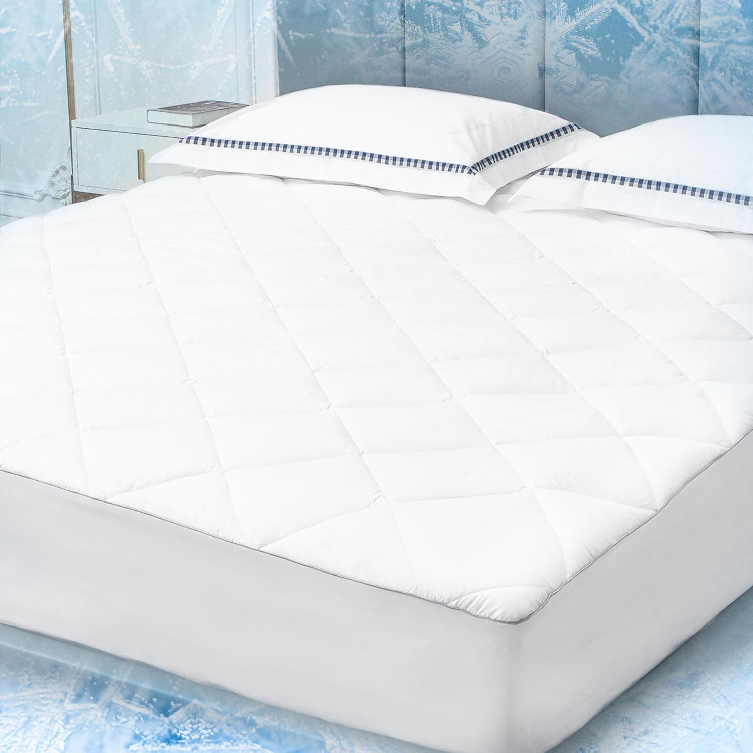 Sunflower Cooling Queen Mattress Pad for Hot Sleepers, Chill Mattress Cover