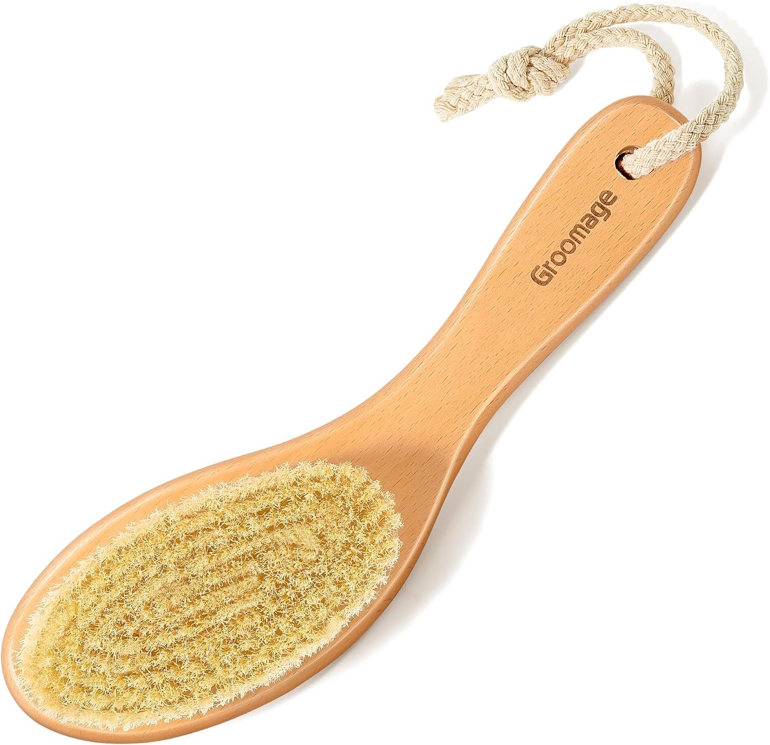 Dry Brush for Body, Natural Bristle Dry Exfoliating Body Brush for Skin Care, Cellulite, Lymphatic Drainage