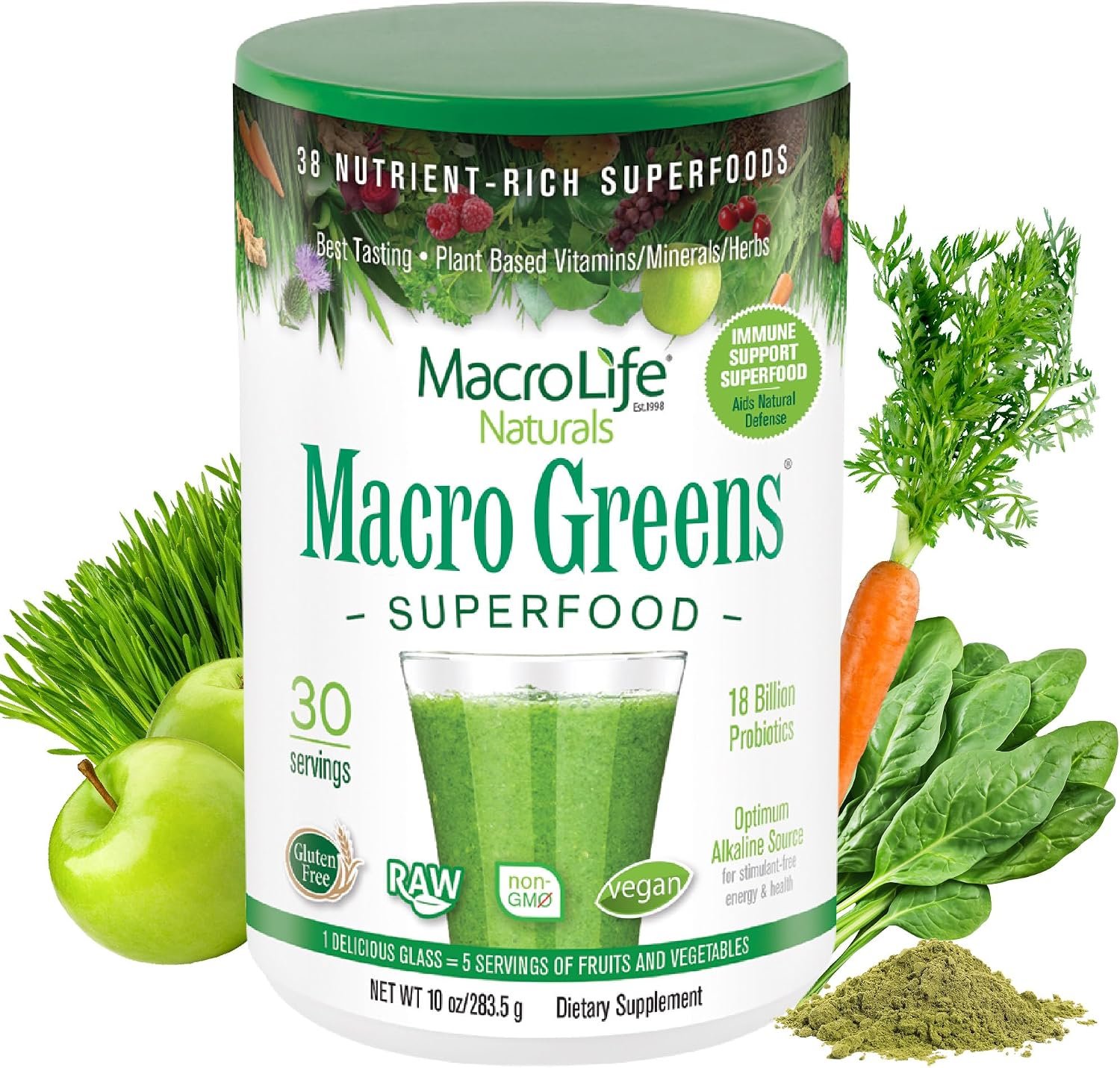 MacroLife Naturals Macro Greens Powder, 10oz