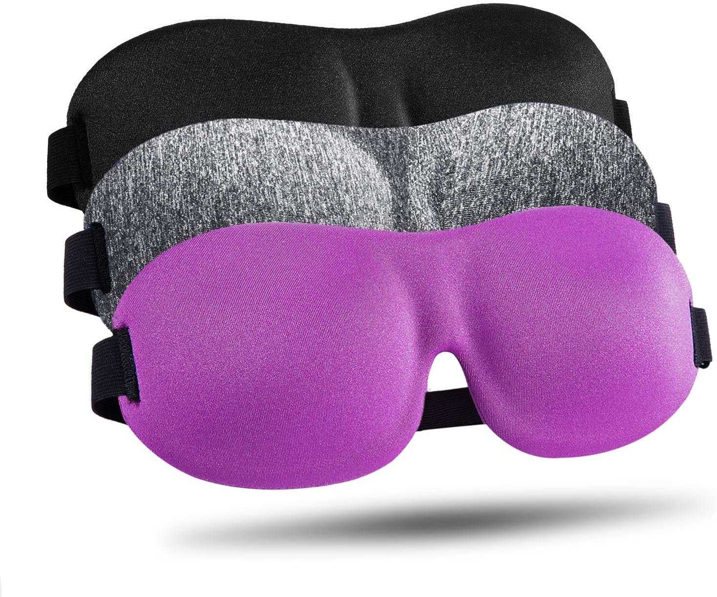 LKY DIGITAL Sleep Mask for Side Sleeper 3 Pack, Blackout 3D Eye Mask