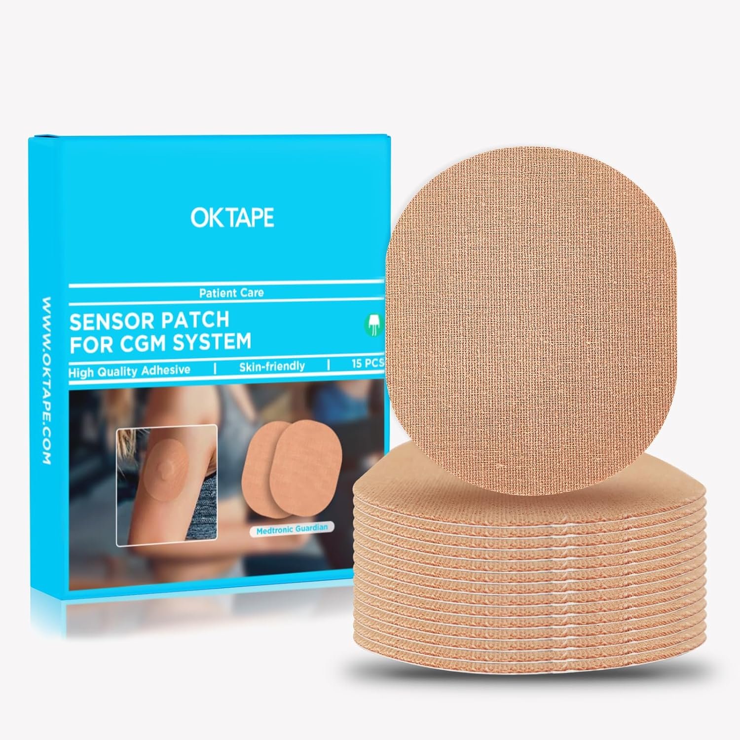 OK TAPE Adhesive Patches for MEDTRONIC Guardian and Other Sensor 15 PCS