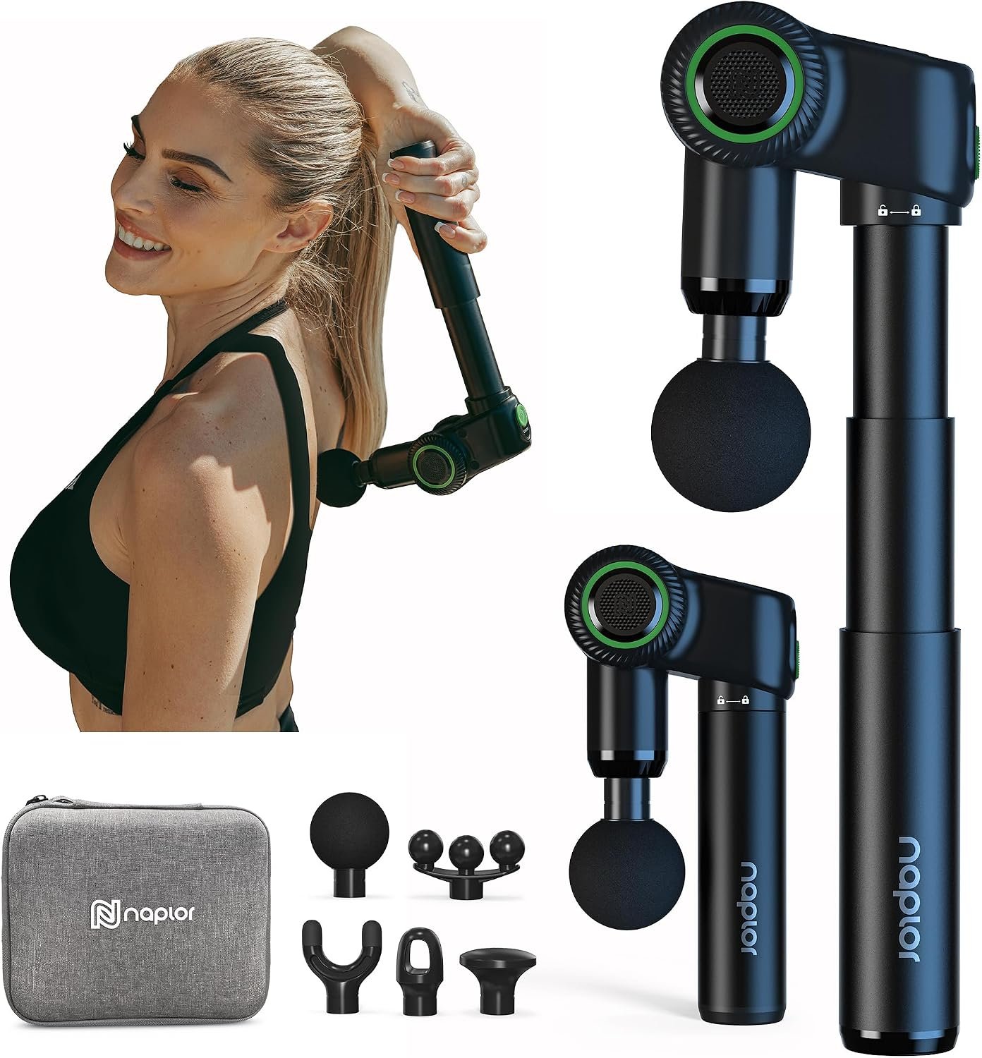 3-in-1 Foldable Massage Gun Deep Tissue with Extension Handle
