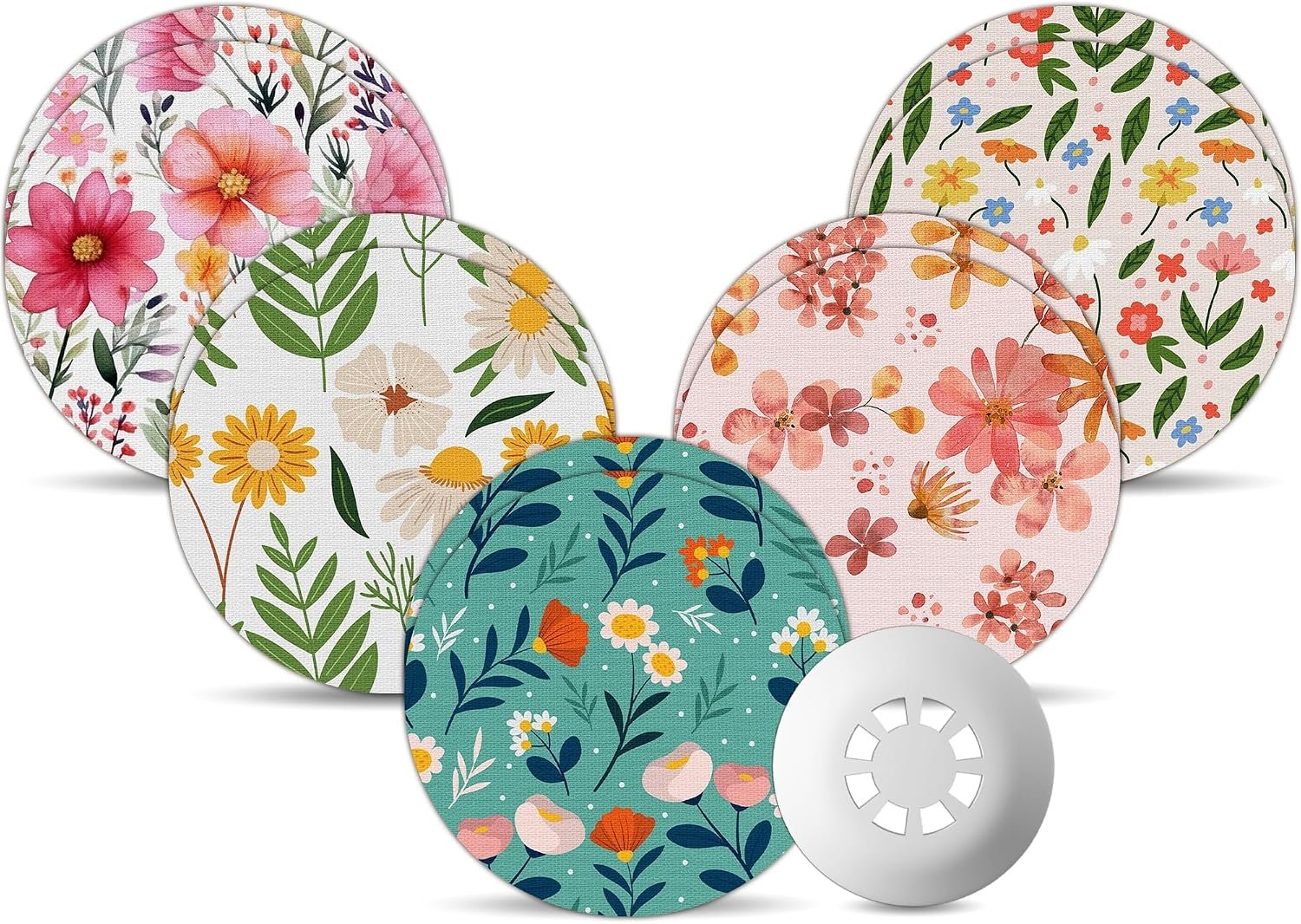 Libre 3 Plus Sensor Covers Waterproof, Amolyfe 10 Pack Green Flowers
