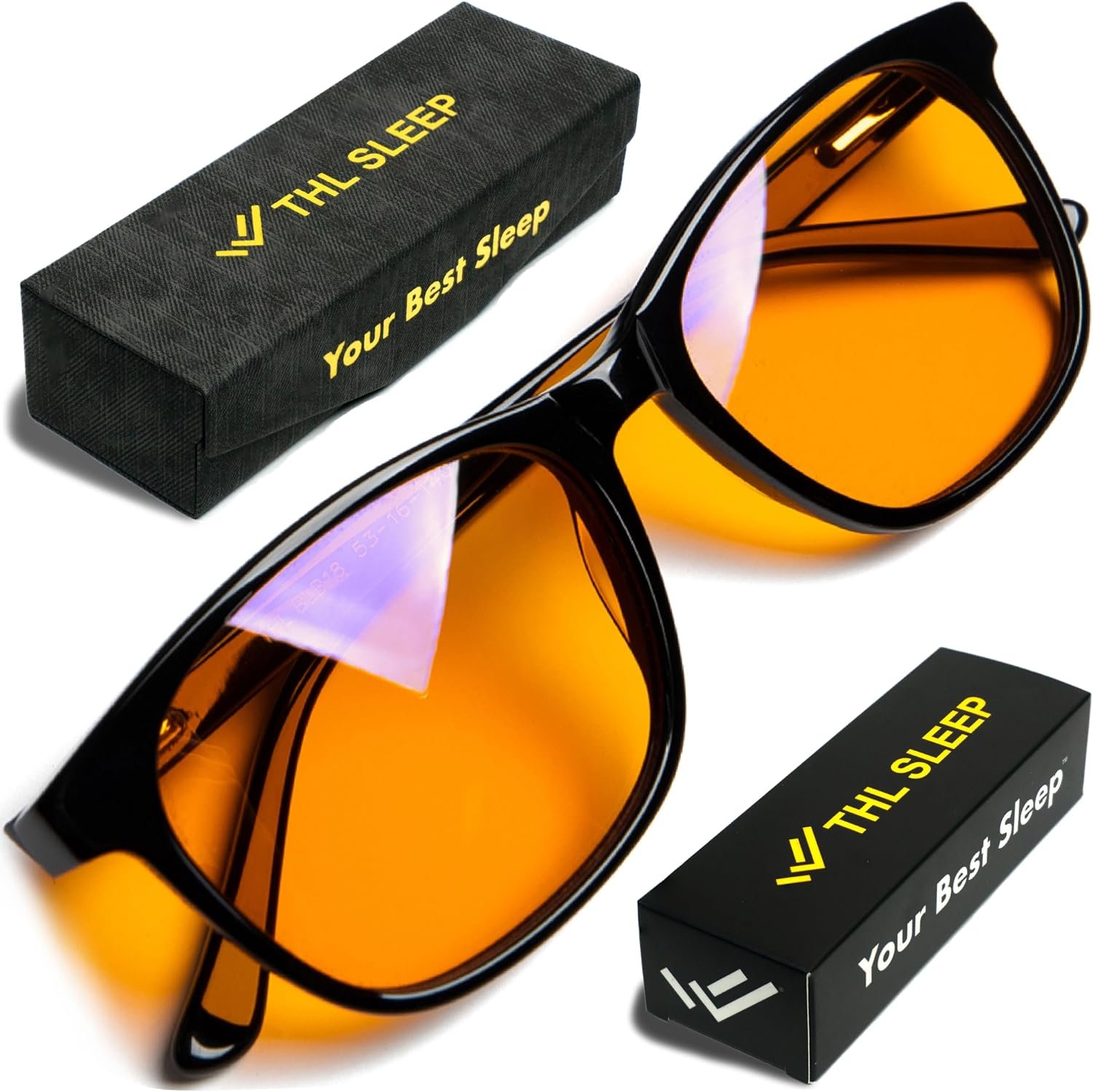 Orange Blue Light Blocking Glasses for Better Sleep – 99.5% Premium Acetate Orange Computer Migraine Glasses for Women & Men – Amber Gaming Glasses – Blue Light Blockers Gamer Glasses for Eye Strain