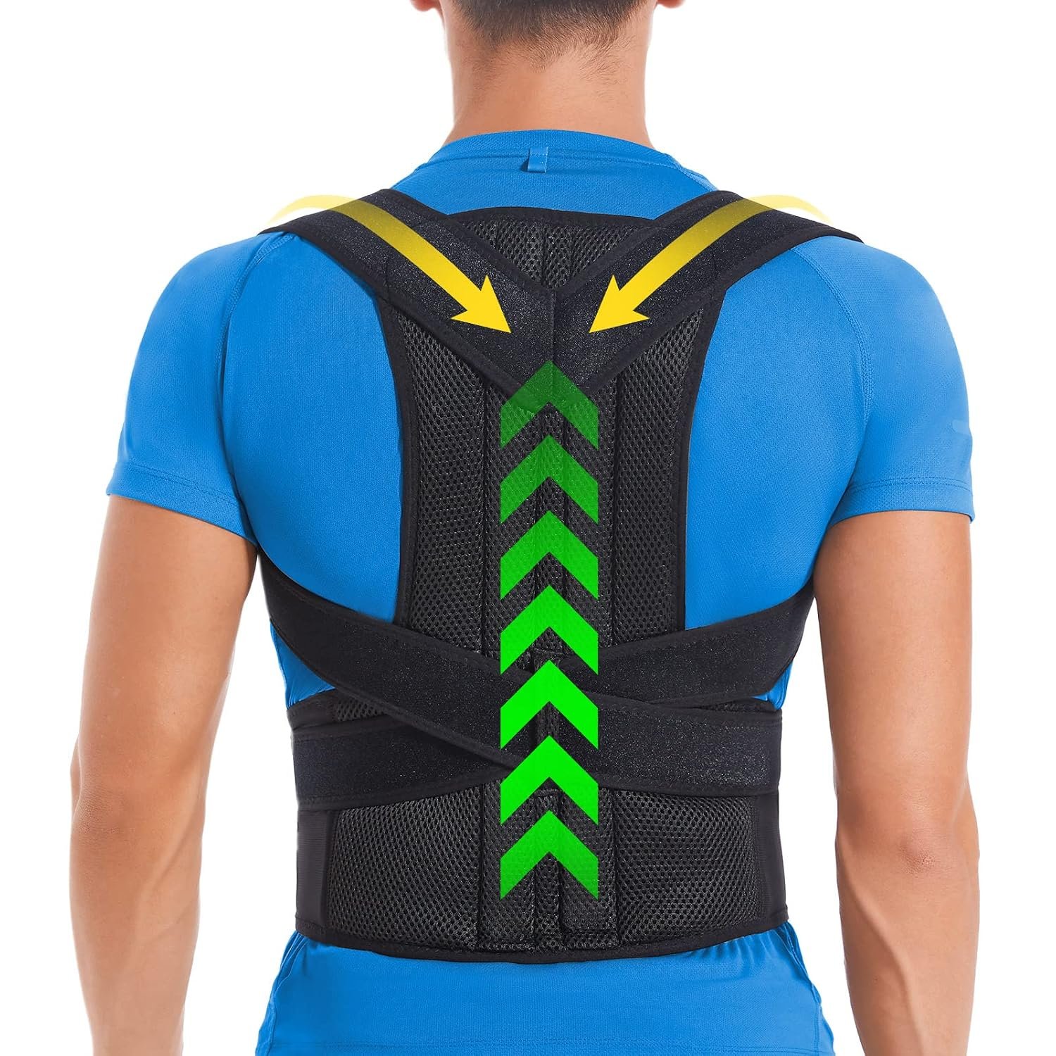 DIANMEI Back Brace Posture Corrector for Women and Men, Back Braces for Upper and Lower Back Pain Relief, Adjustable and Fully Back Support Improve Posture and Lumbar Support(M, 30″-35.5″ Waist)