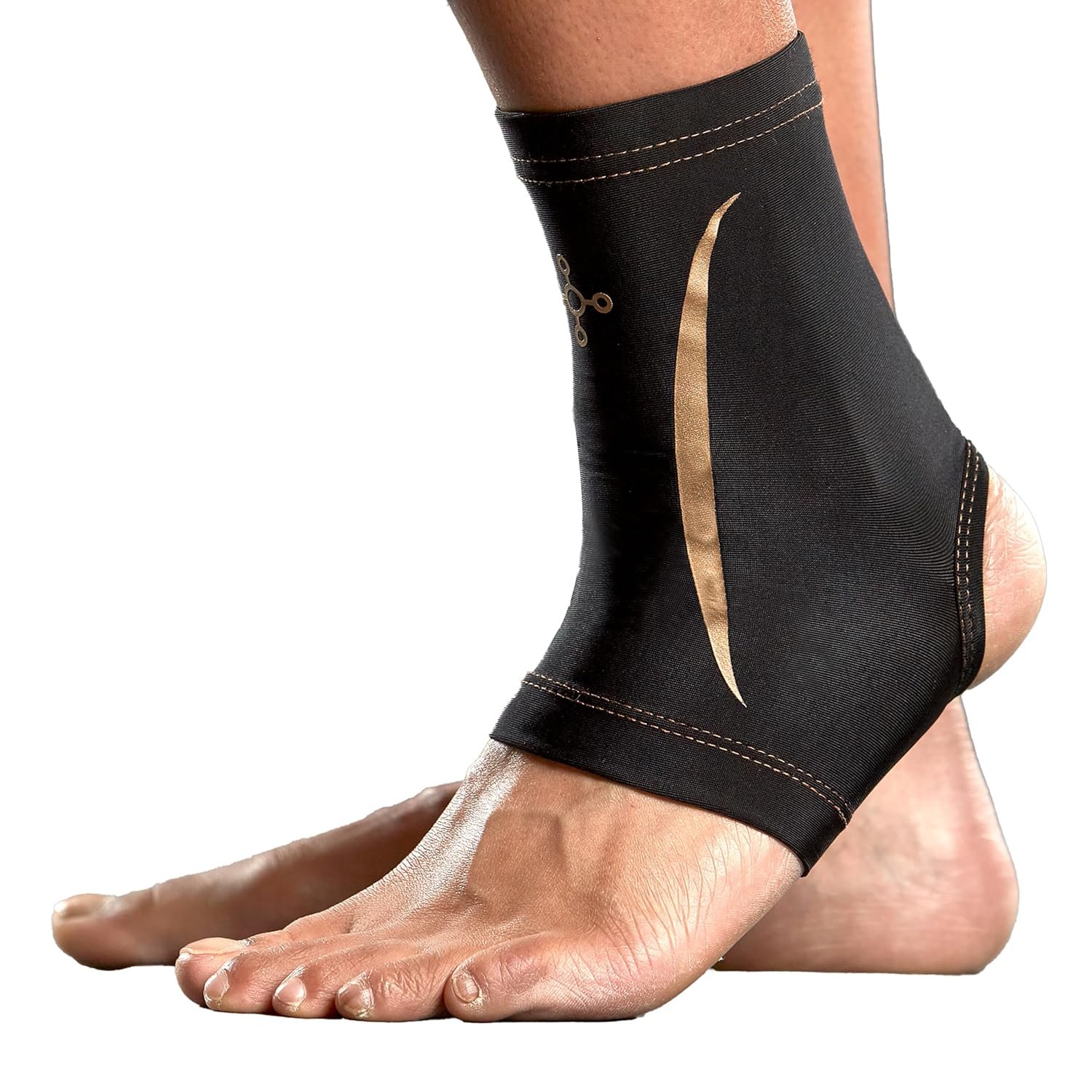 Tommie Copper Ankle Compression Sleeve, 15-20 mmHg (L/XL, Black)