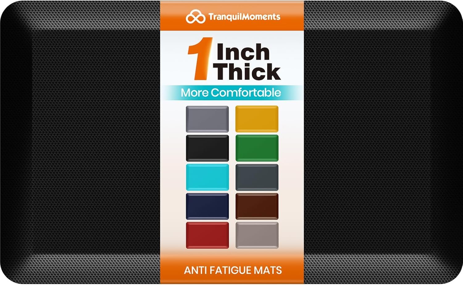 1-Inch Thick Anti-Fatigue Mat for Kitchen and Standing Desk, 20″x32″, Black