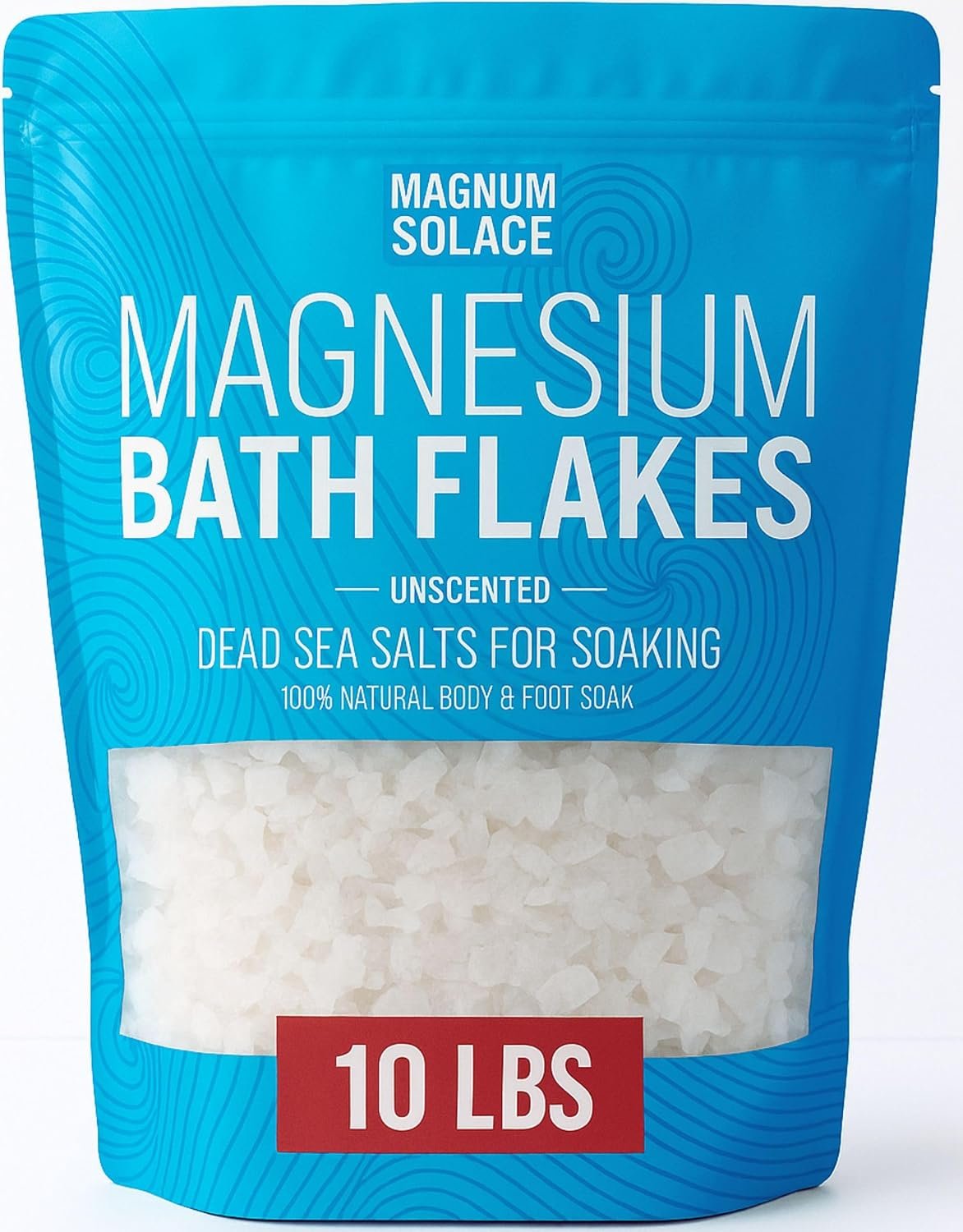 Magnesium Bath Flakes, 10 LB – Pure Magnesium Chloride Flakes – Dead Sea Bath Soak – Epsom Salt Alternative – Unscented