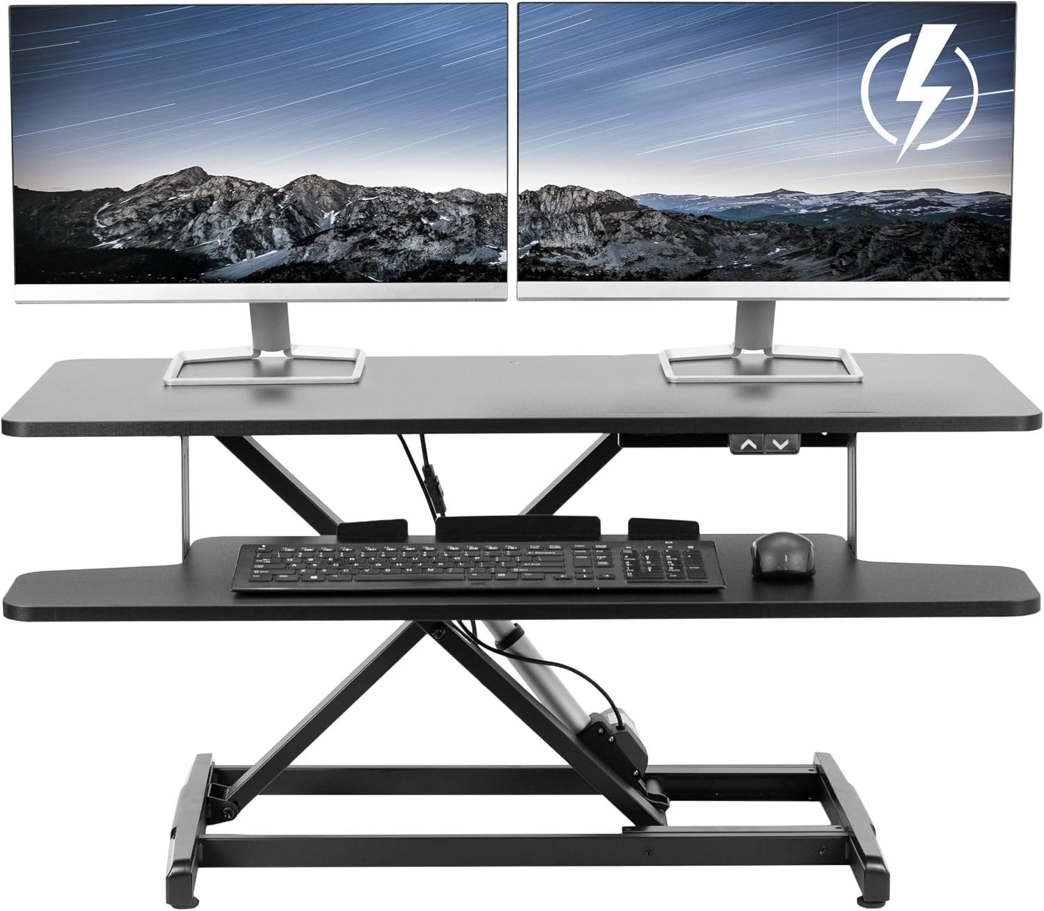 VIVO Black 36 inch Electric Desk Converter, DESK-VE36B