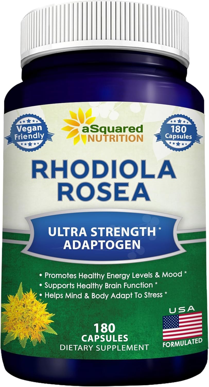 Rhodiola Rosea Supplement – 1000mg Per Serving – 180 Capsules