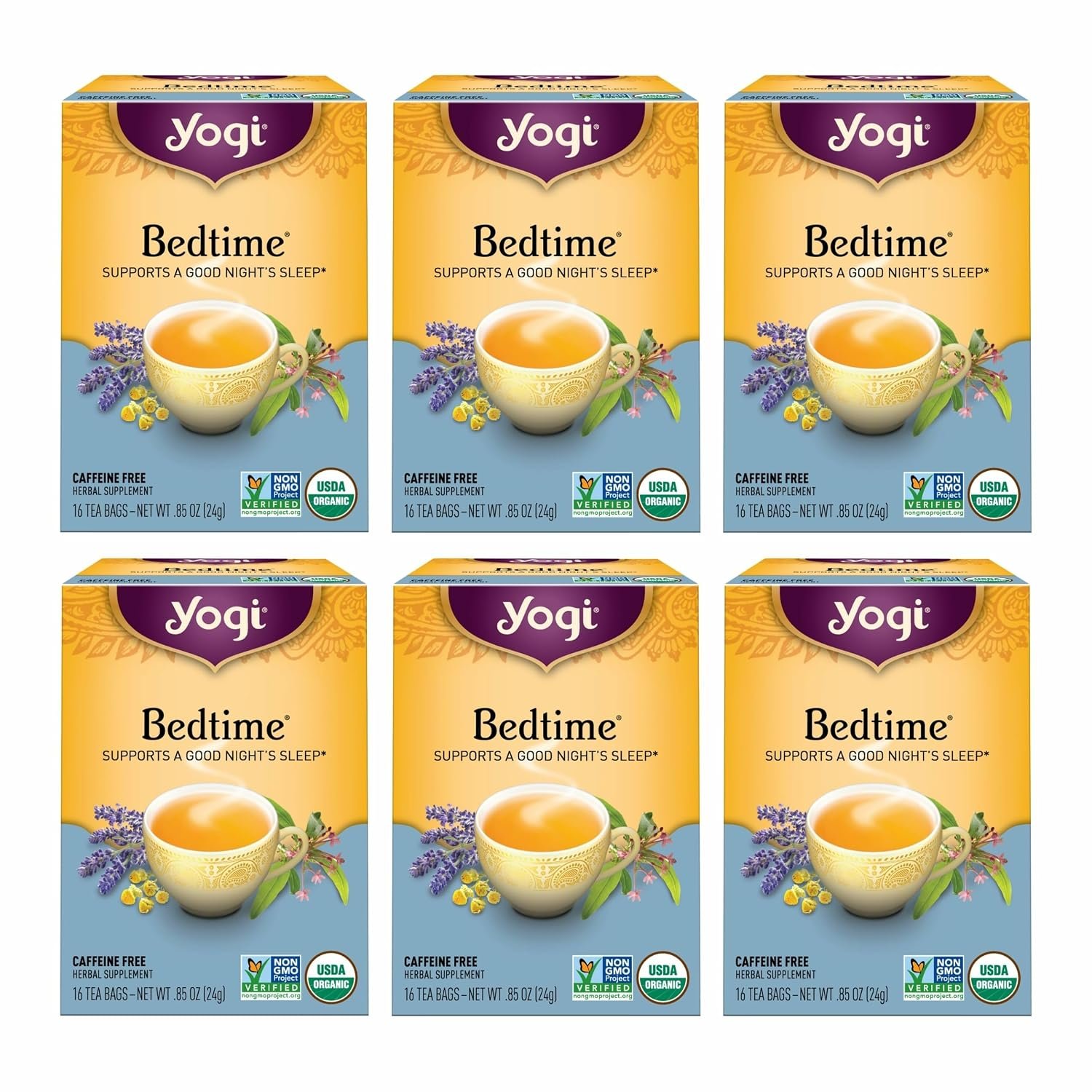 Yogi Bedtime Tea, 16 Tea Bags (6 Pack)