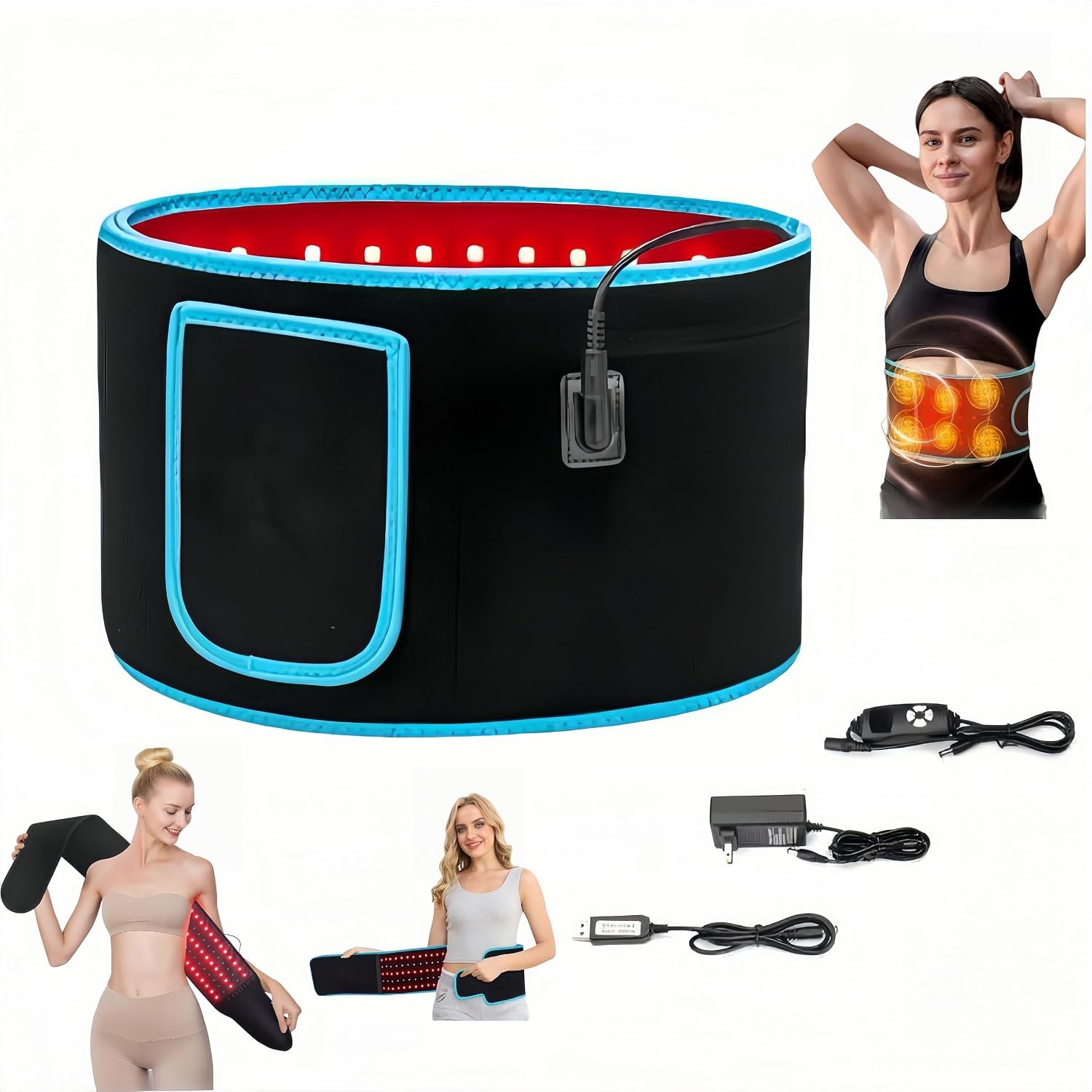 Red Light Belt for Stomach Fat,Red Light Therapy Belt, Infrared Light Therapy & Red Light Therapy for Body – Near Infrared Lipo Belt for Home Slimming, Waist Trimming & Muscle Comfort