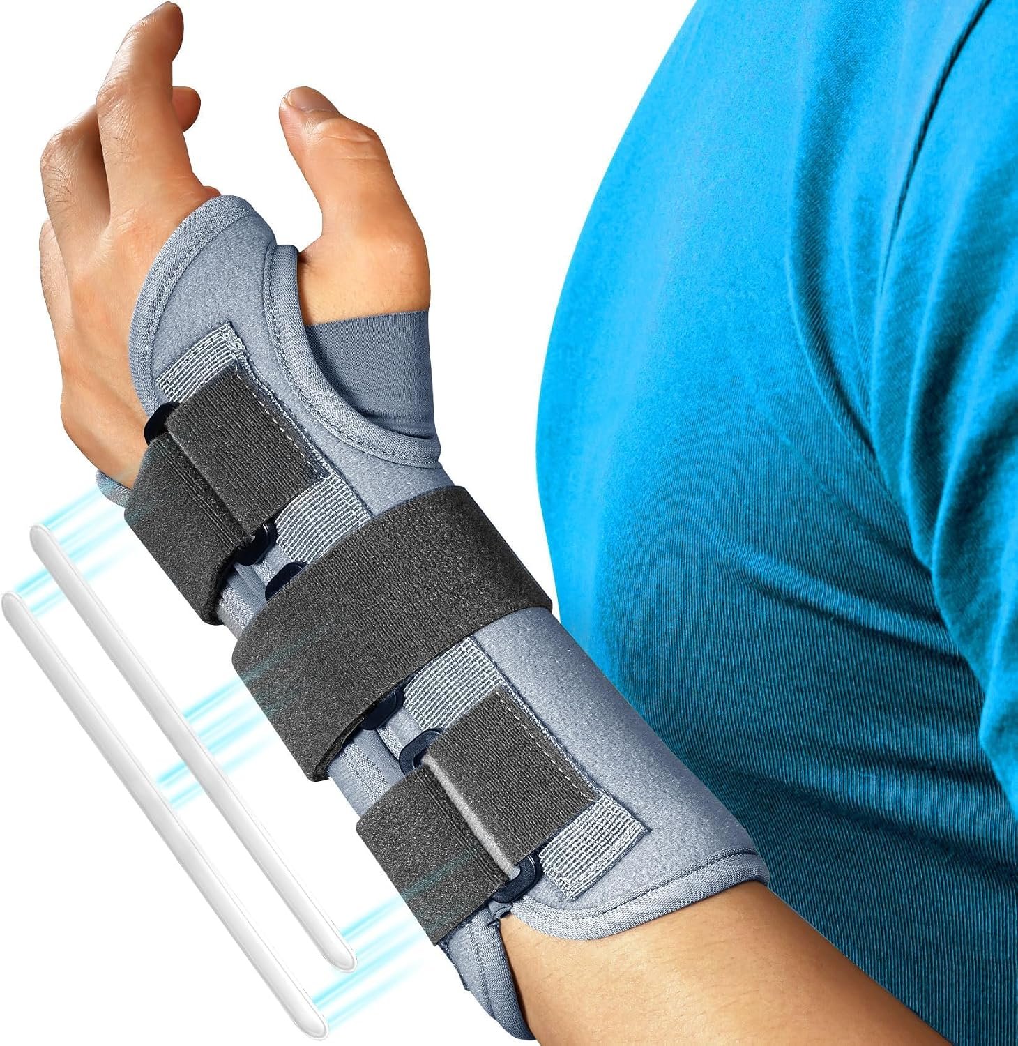 FEATOL Left Hand Wrist Brace for Carpal Tunnel, Night Splint Women Men