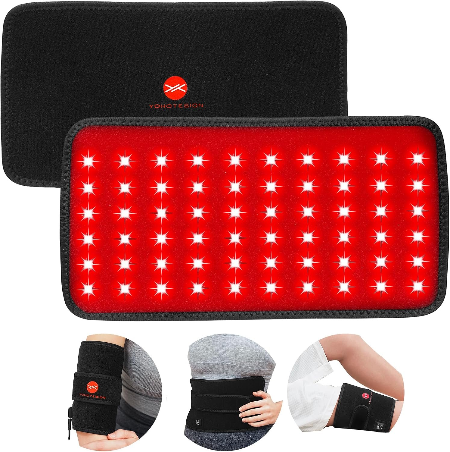 3 in 1 Mini Infrared Red Light Therapy Belt with Timer, 660nm & 850nm Red Light Therapy Pad for Back Waist Abdomen Shoulder Arms Legs Knee and Joint – Plug in