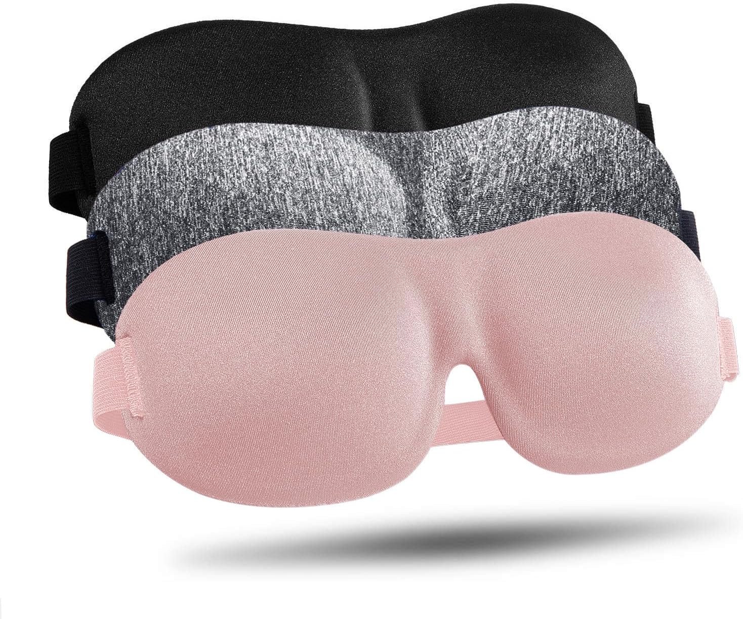 LKY DIGITAL Sleep Mask for Side Sleeper 3 Pack, Blackout 3D Eye Mask
