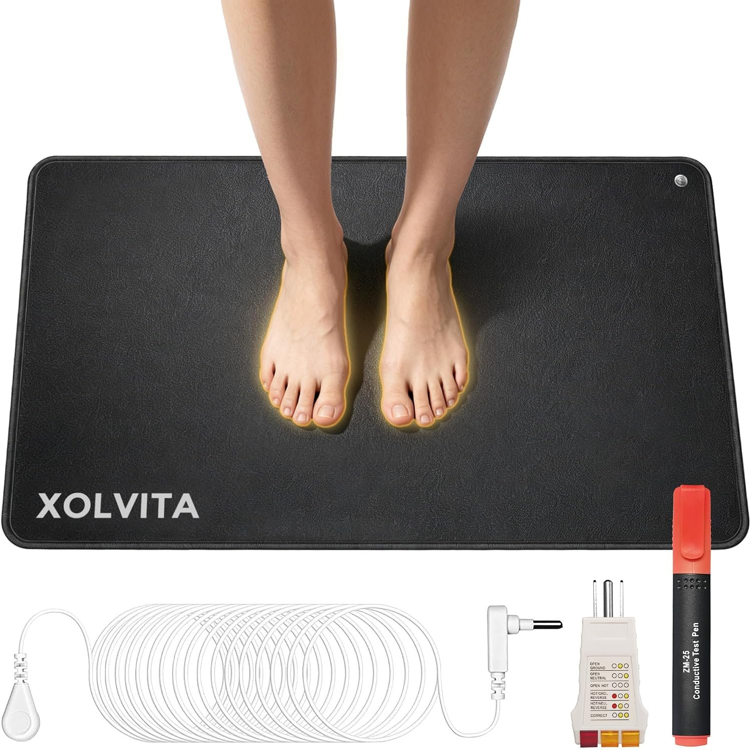 Grounding Mat for Bed & Feet, Carbon PU Earthing Mat Grounding Pad for Home