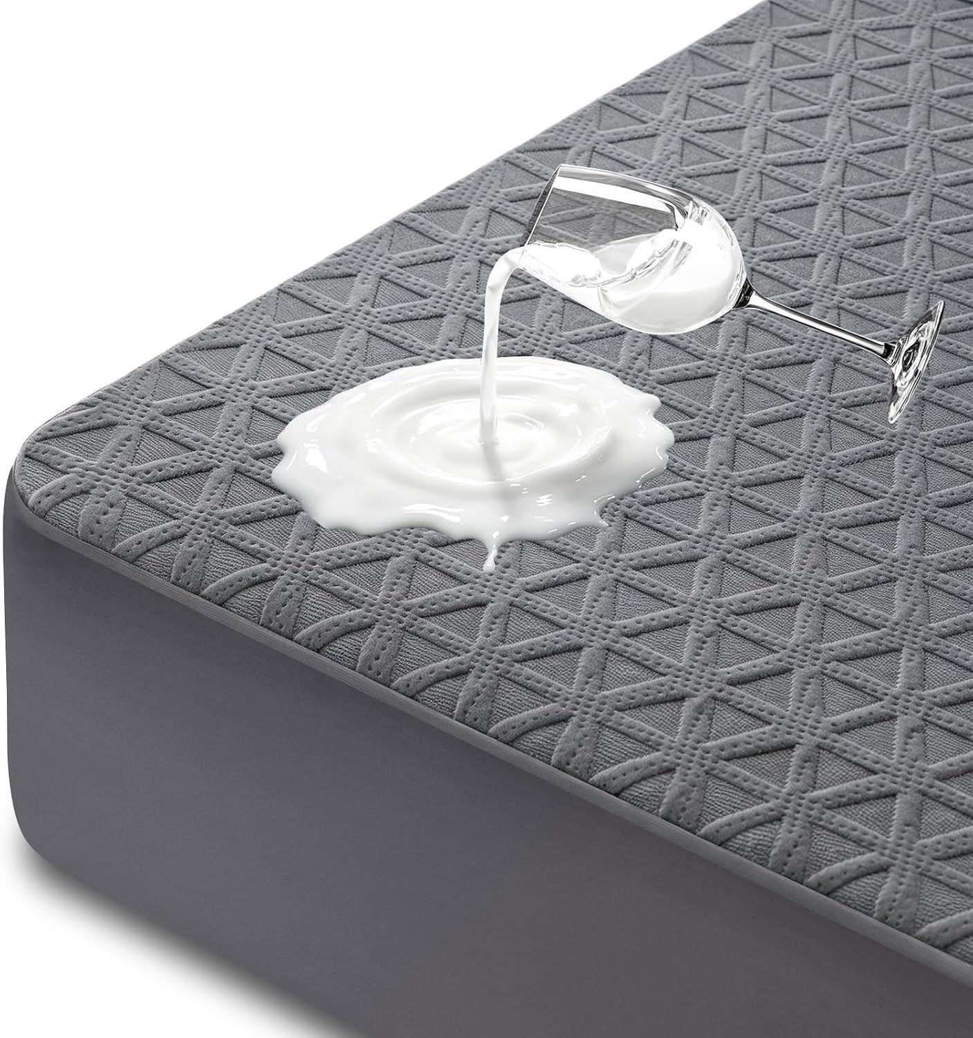 Premium Waterproof Mattress Protector Queen Size, Noiseless Deep Pocket