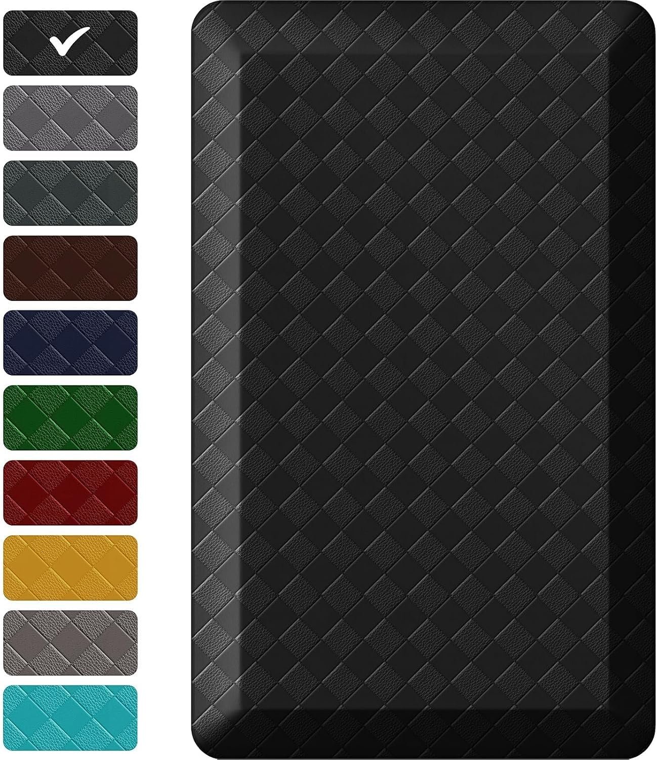 1″ Thick Kitchen Mats for Floor, Water Resistant Floor Rug,Black/32″ x 20″