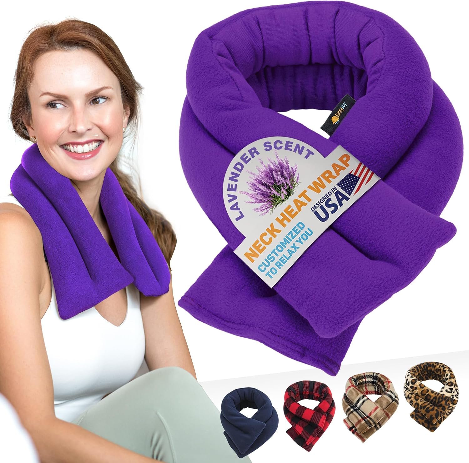 SunnyBay Lavender Heating Pad, Neck and Shoulder Wrap, 26×5 inch