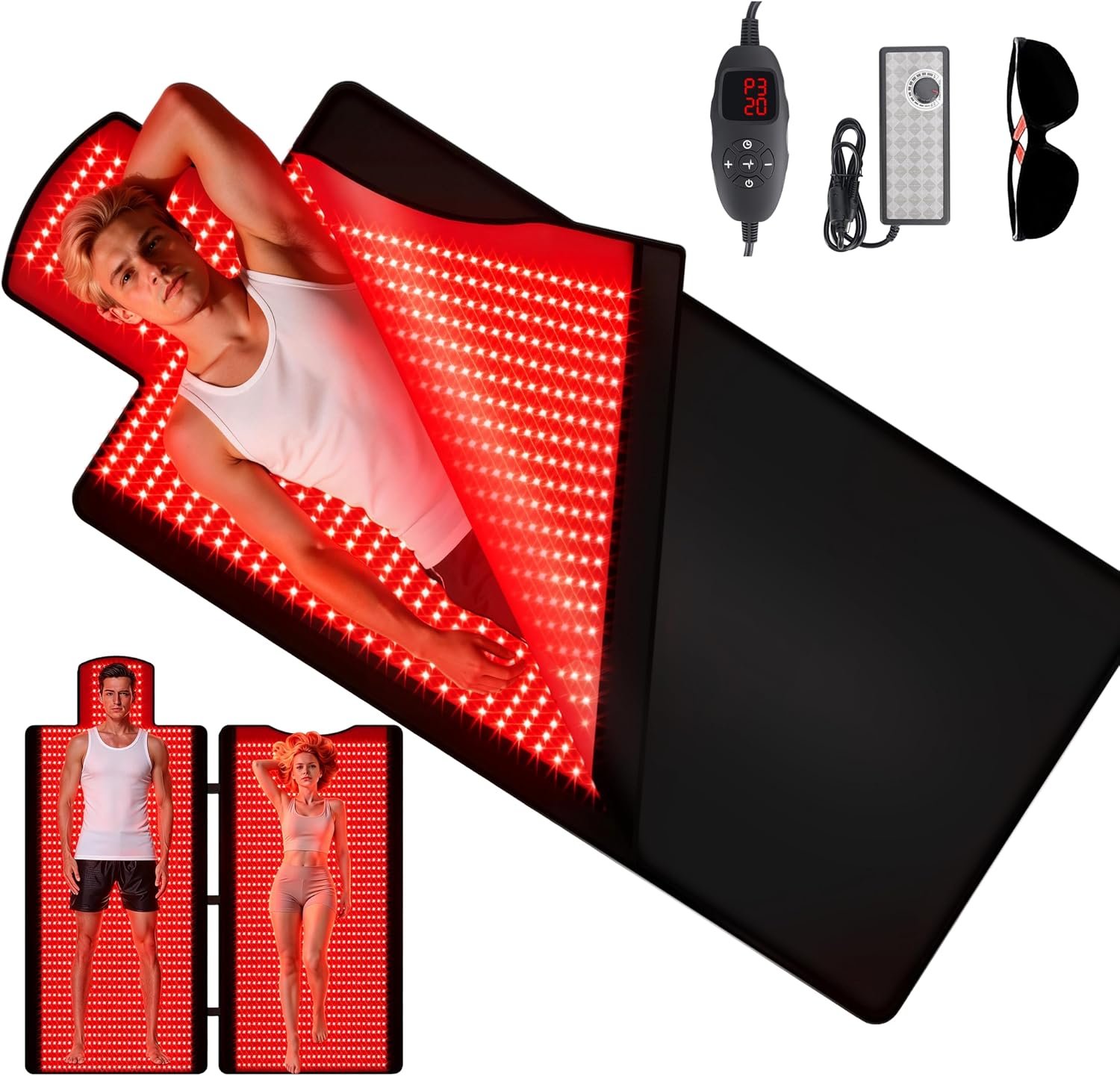 Red Light Therapy Mat Full Body 2026 Upgrade, 2570 LEDs, 74.6″x33.3″ Large Sleeping Bag Blanket, Soft Leather, Adjustable Timer, Ideal Home Gift for Men & Women Athletes, Seniors, Office Workers