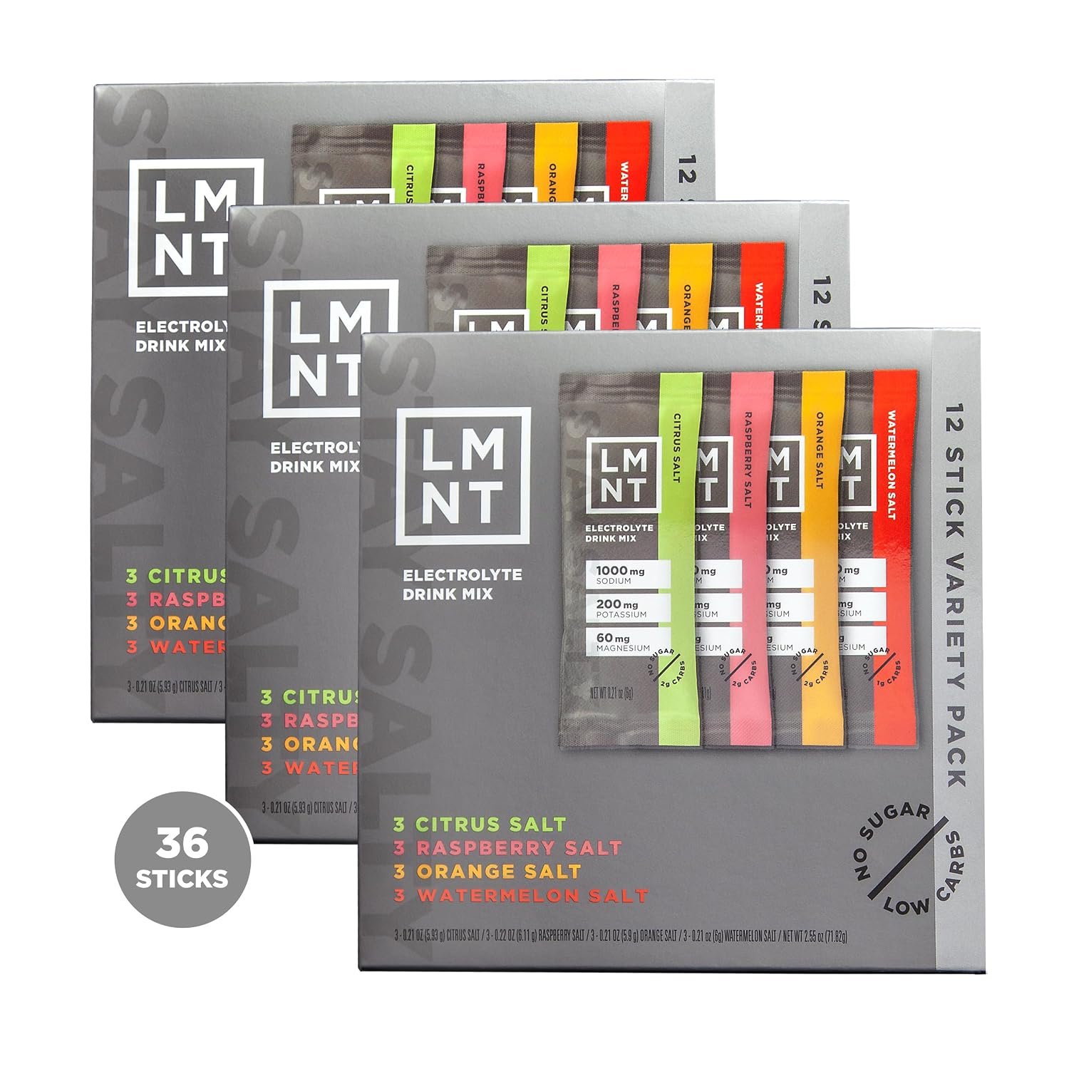LMNT Zero Sugar Electrolytes – Variety Pack Bundle | Drink Mix | 36-Count