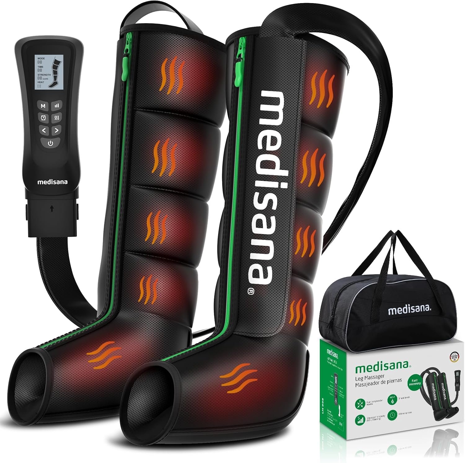 Medisana Leg Compression Massager with Heat for Circulation & Pain Relief
