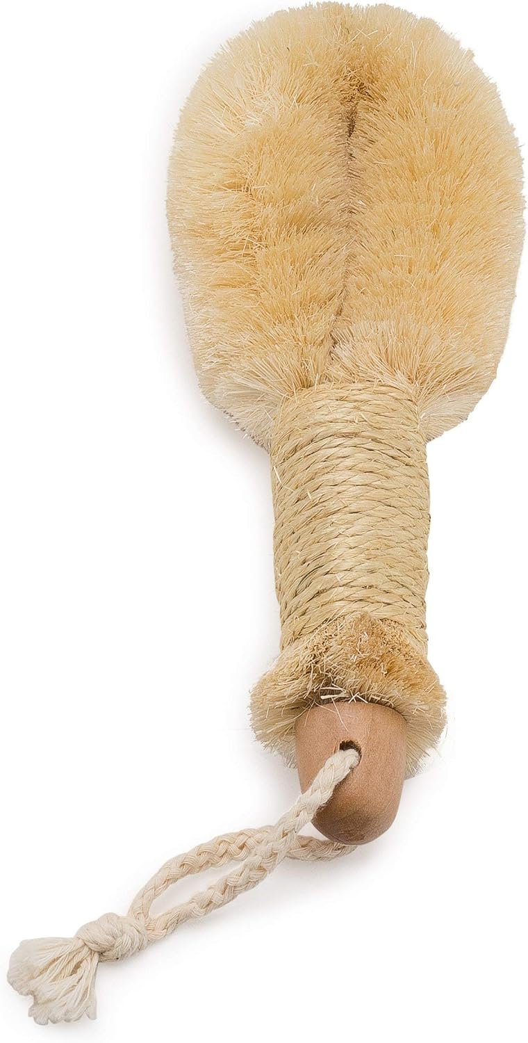 GranNaturals Bath & Shower Dry Skin and Body Sisal Brush | Naturals Fibers to Improve Blood Circulation, Exfoliate Skin, and Reduce Cellulite