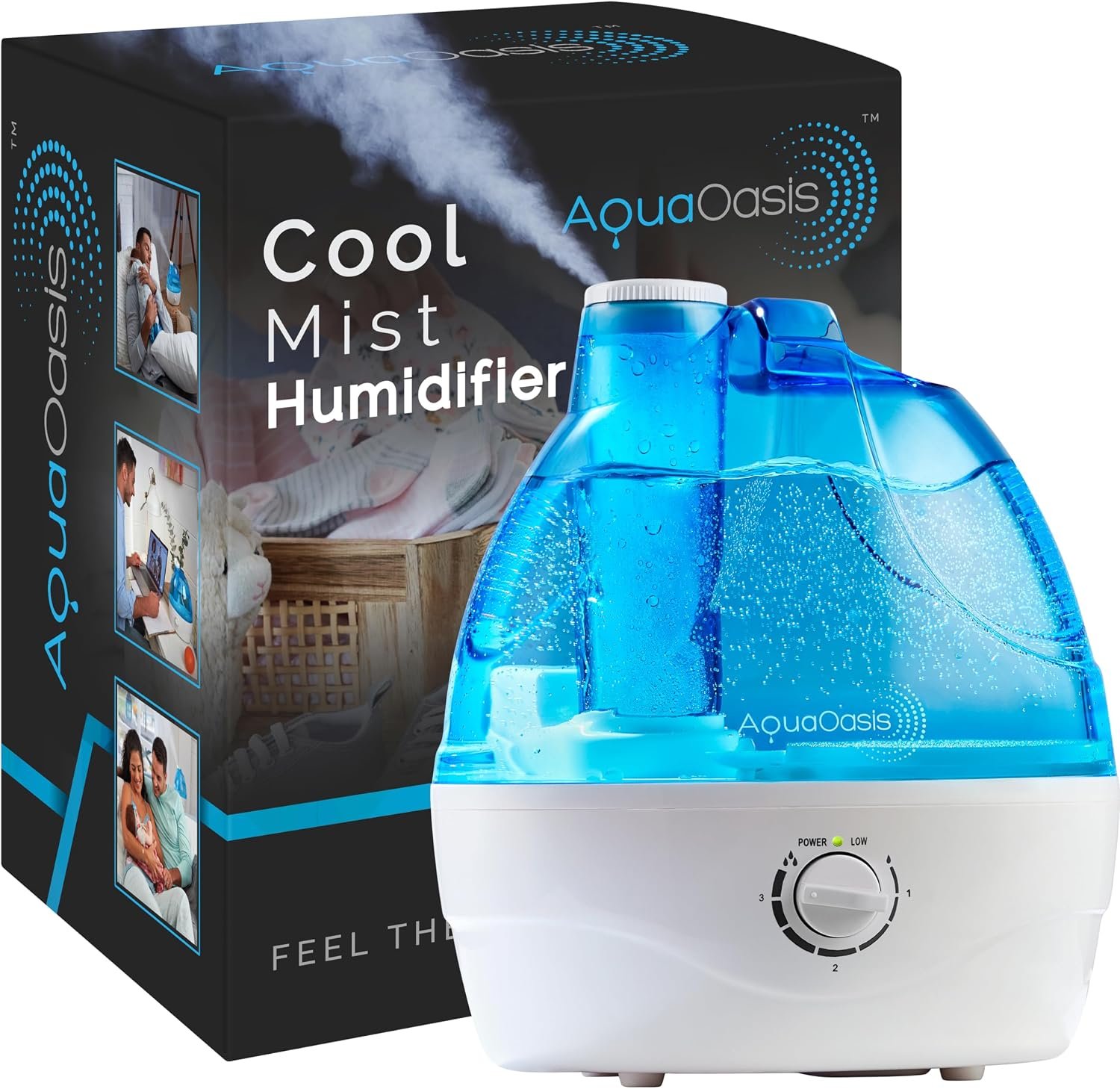 AquaOasis Cool Mist Humidifier 2.2L for Bedroom & Nursery