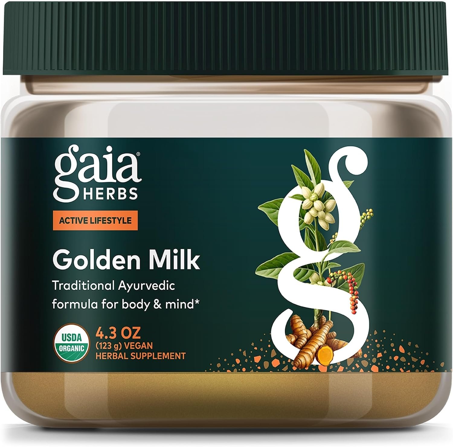 Gaia Herbs Golden Milk, 4.3 Oz, About 35 Servings