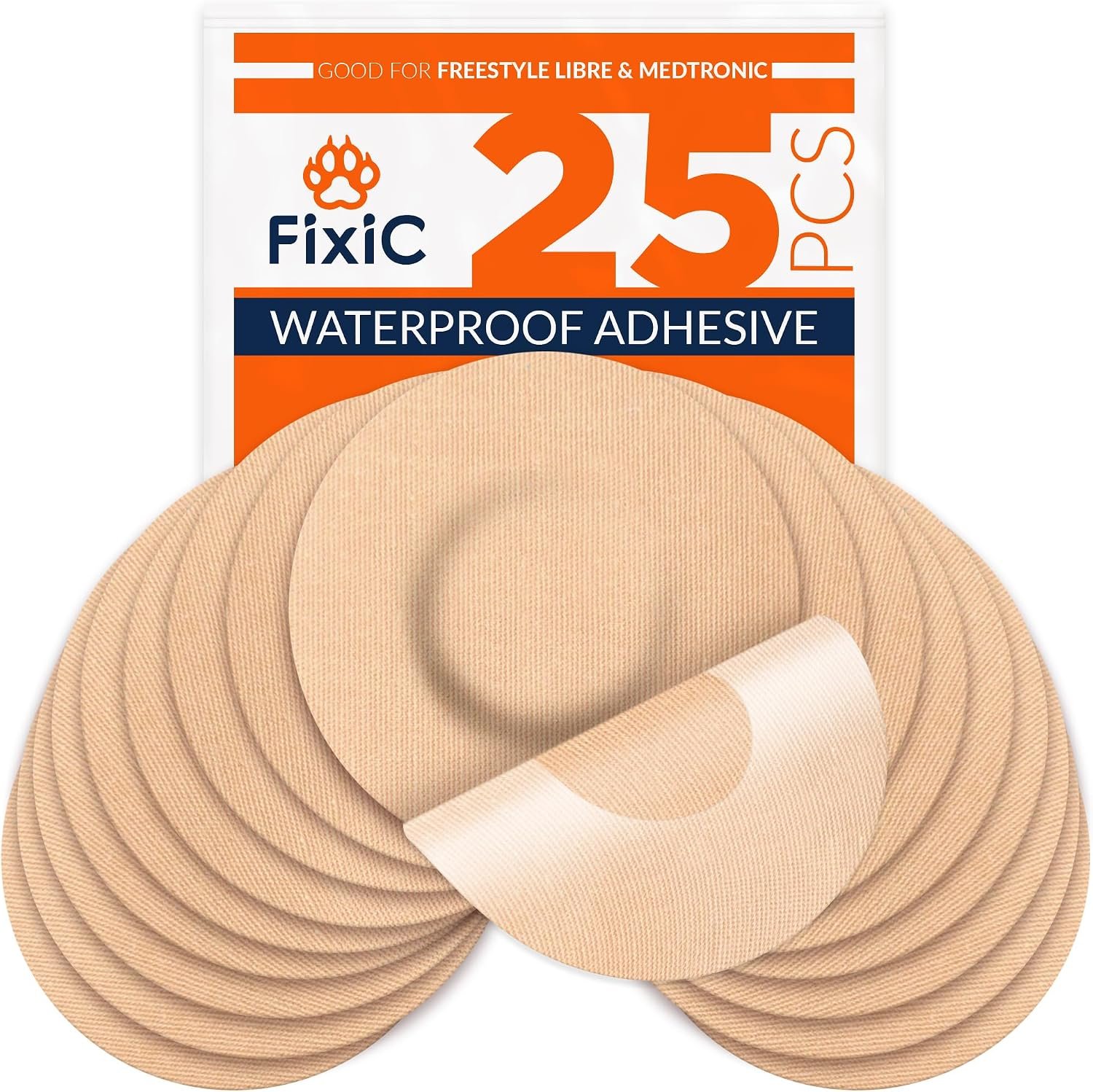 FixiC Freestyle Adhesive Patch 25 PCS – Good for Libre 1, 2, 3 & Plus