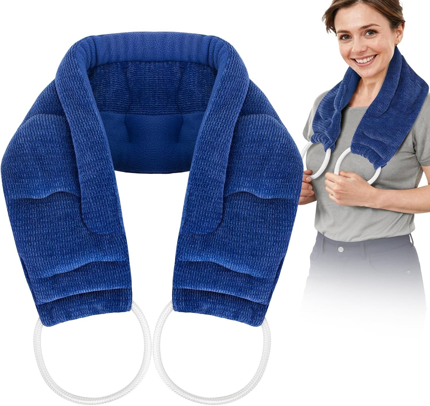 Hilph Microwavable Heating Pad for Neck Shoulder Pain Relief, 34.3″ x 6.7″