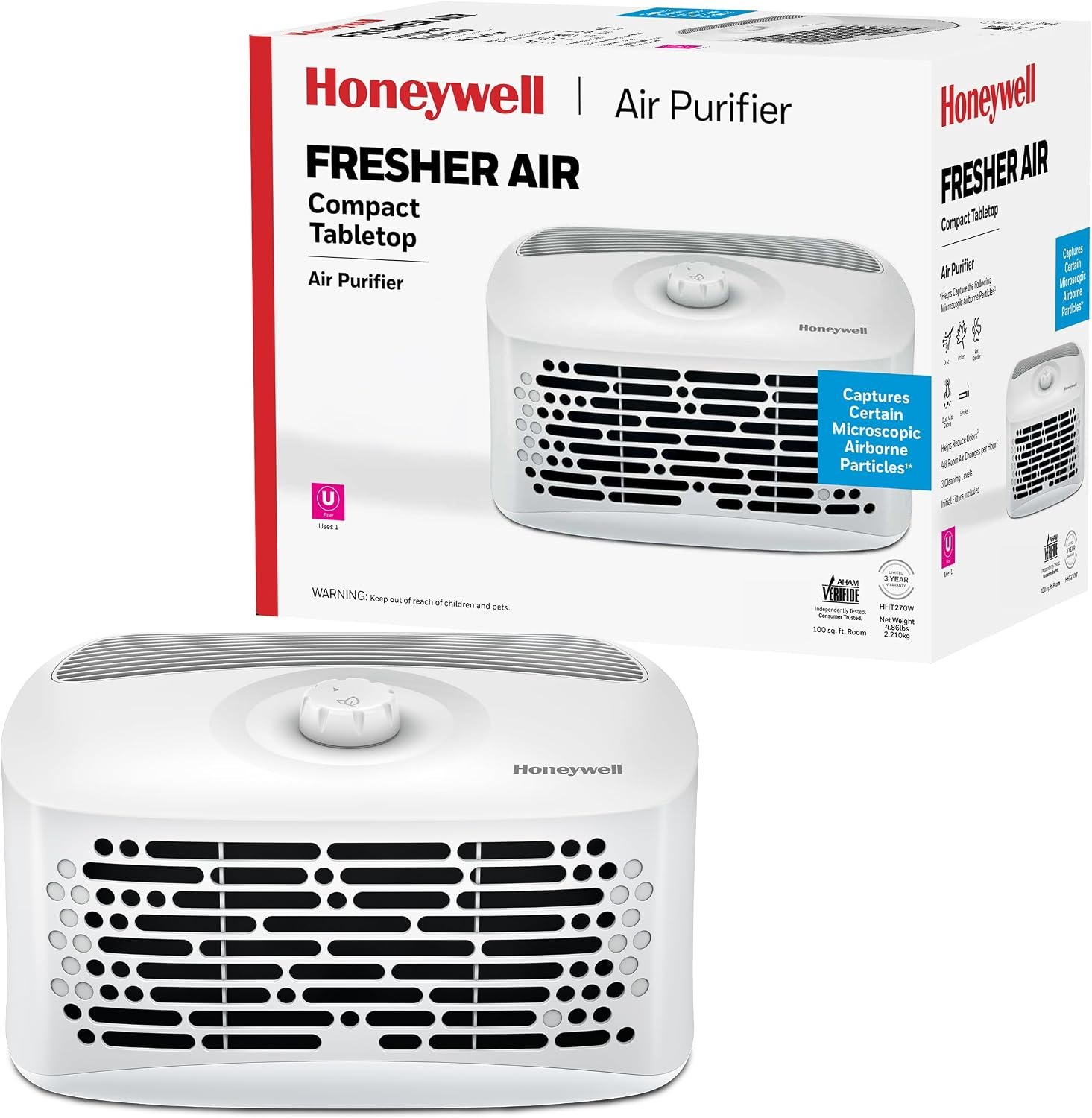 Honeywell Air Purifier for Home, 465 Ft² in 1 hour, Dual Action Filter