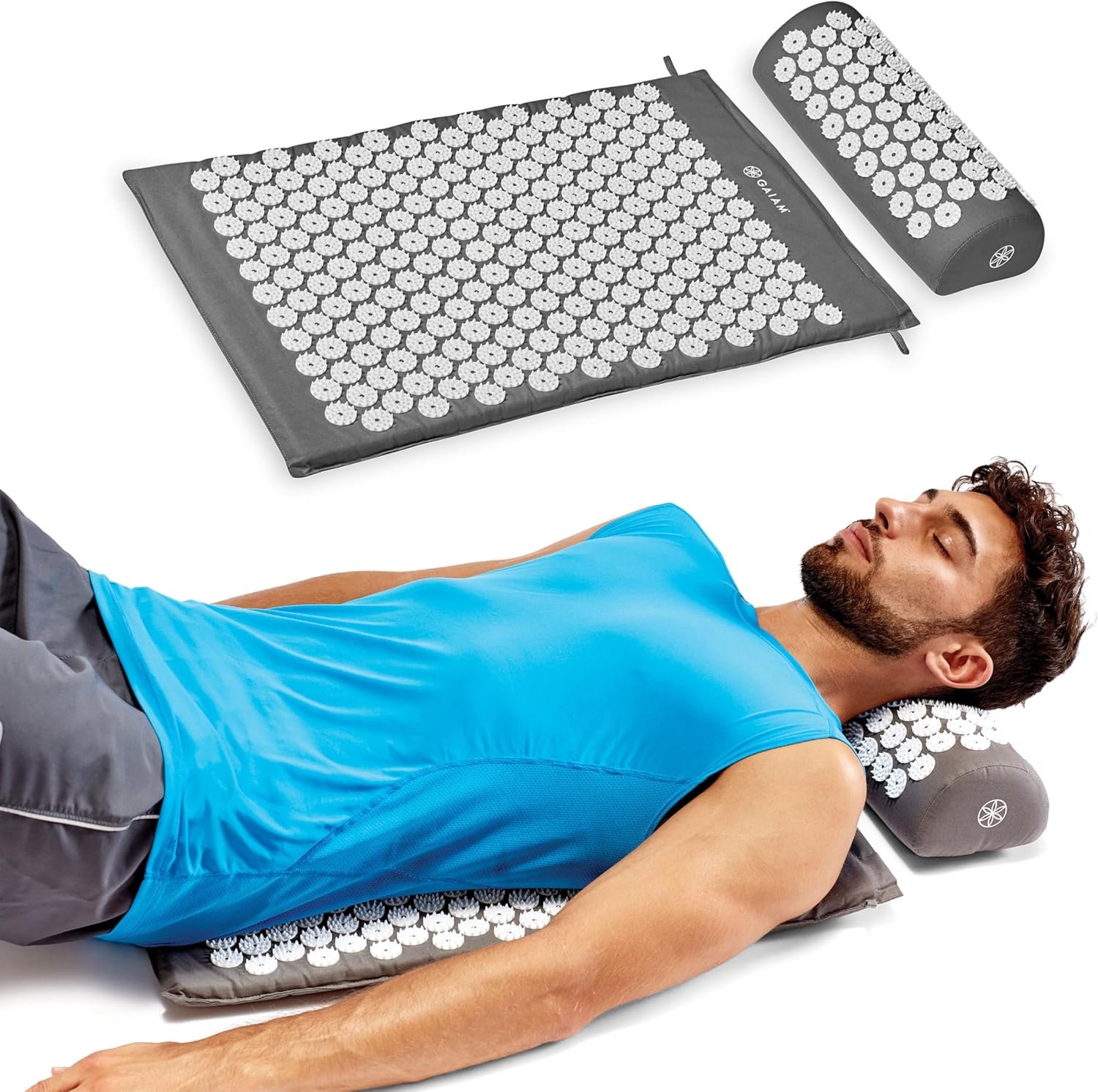 Gaiam Acupressure Mat & Pillow Set, Neck, Shoulder & Back