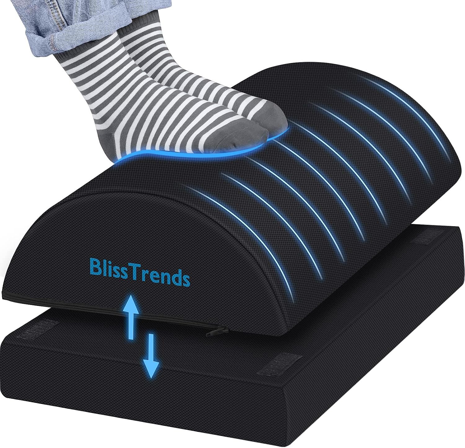 BlissTrends Foot Rest Under Desk, Foot Stool with 2 Adjustable Heights